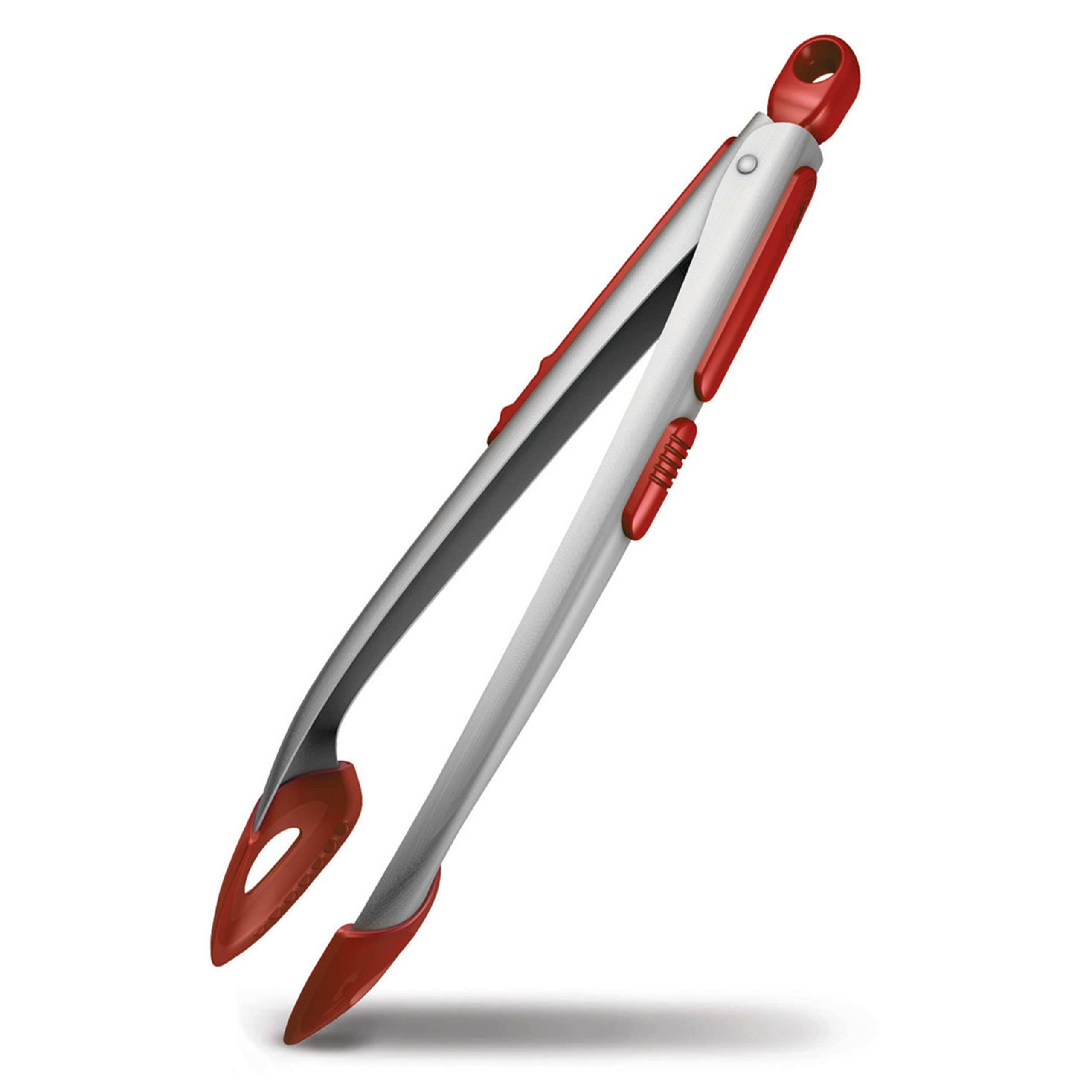 Zyliss Cook N Serve Silicone and Stainless Steel Tongs, 13-Inch, Red
