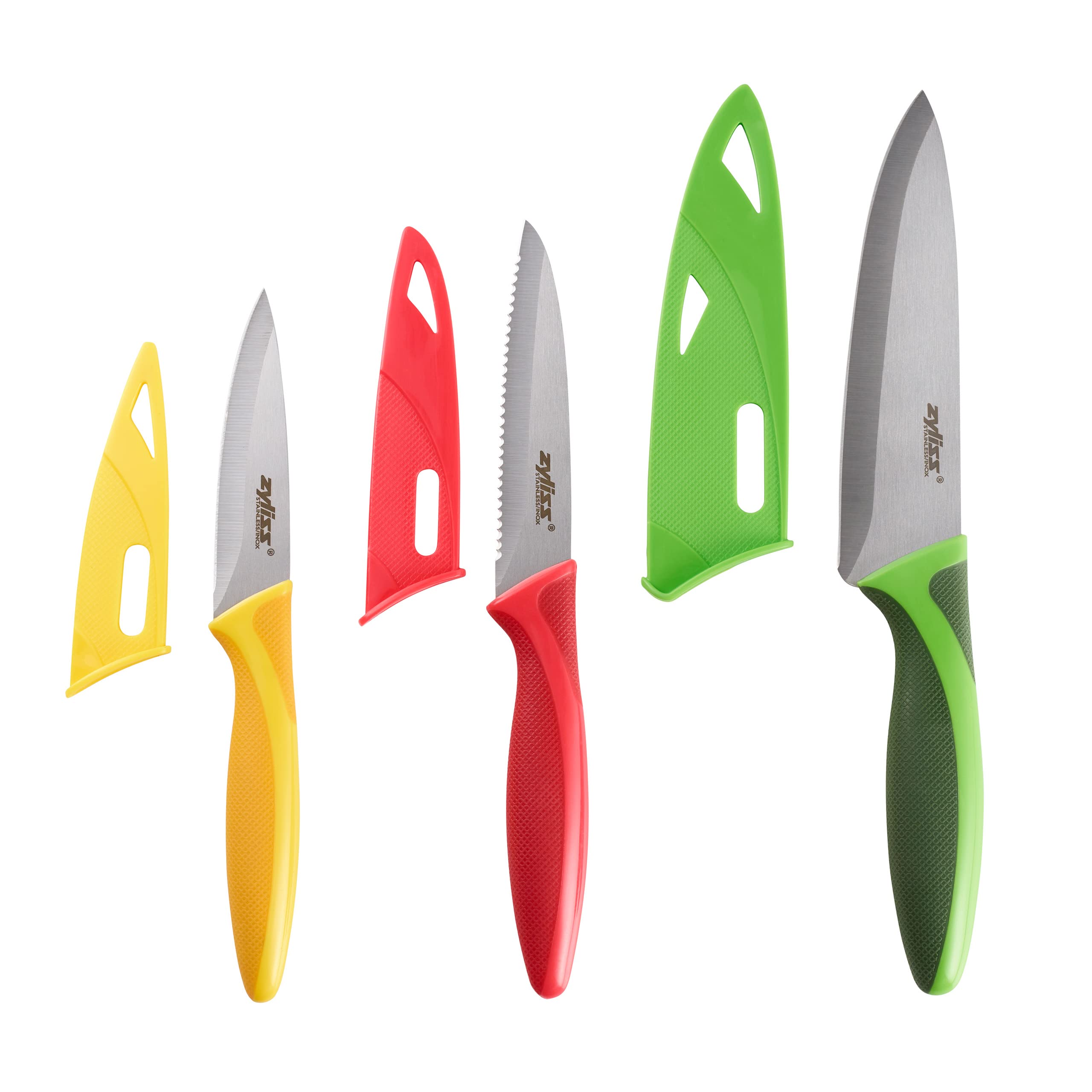 ZYLISS 3 Piece Value Knife Set with Sheath Covers, Stainless Steel
