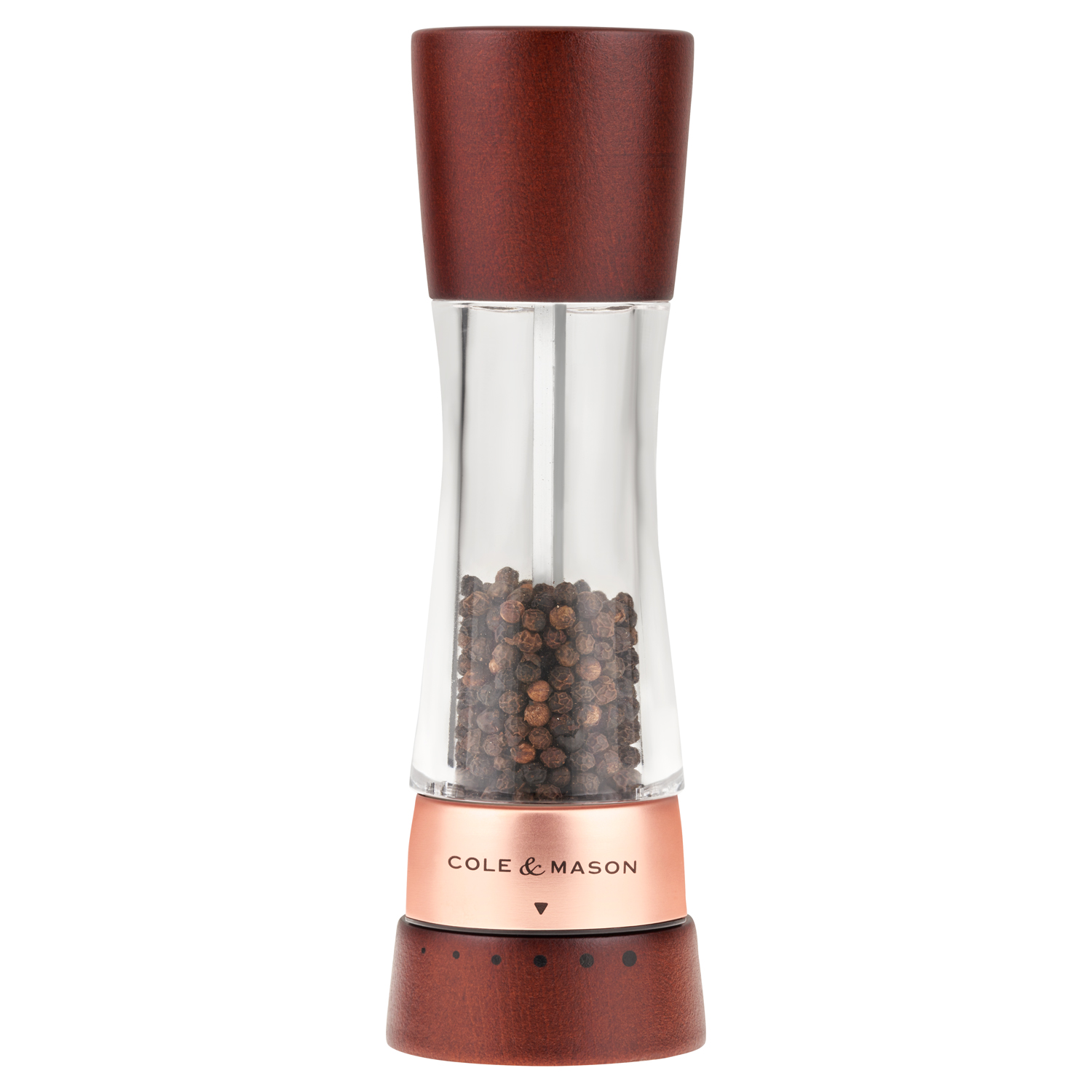 Cole & Mason Derwent Pepper Mill Chestnut Rose Gold