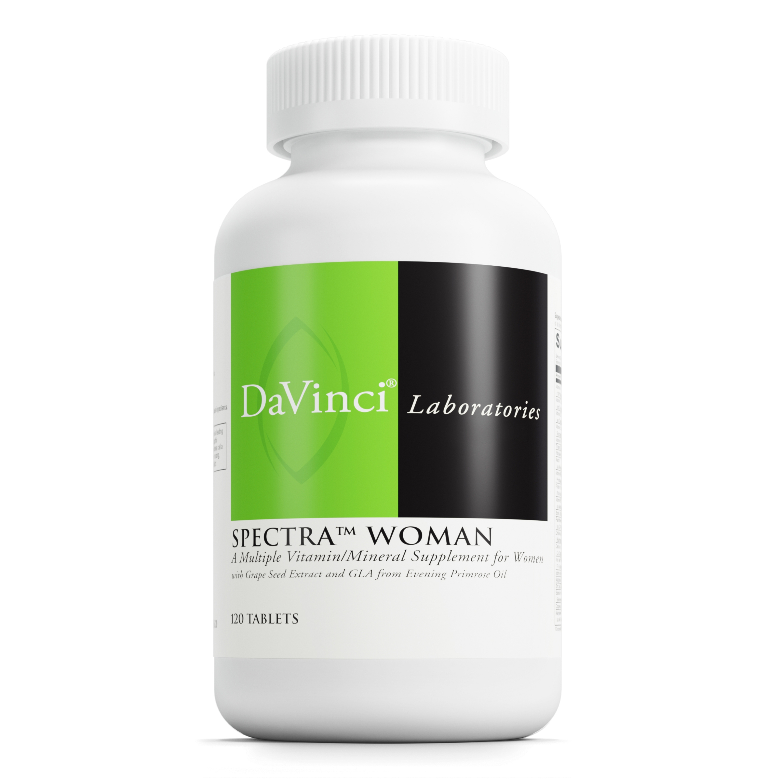 DaVinci Labs Spectra Woman - Dietary Supplement to Support Bone Health and Women's Needs - With Vitamins, Minerals, Calcium, Beta Carotene, L-Cysteine, Grape Seed Extract, and More - 120 Tablets