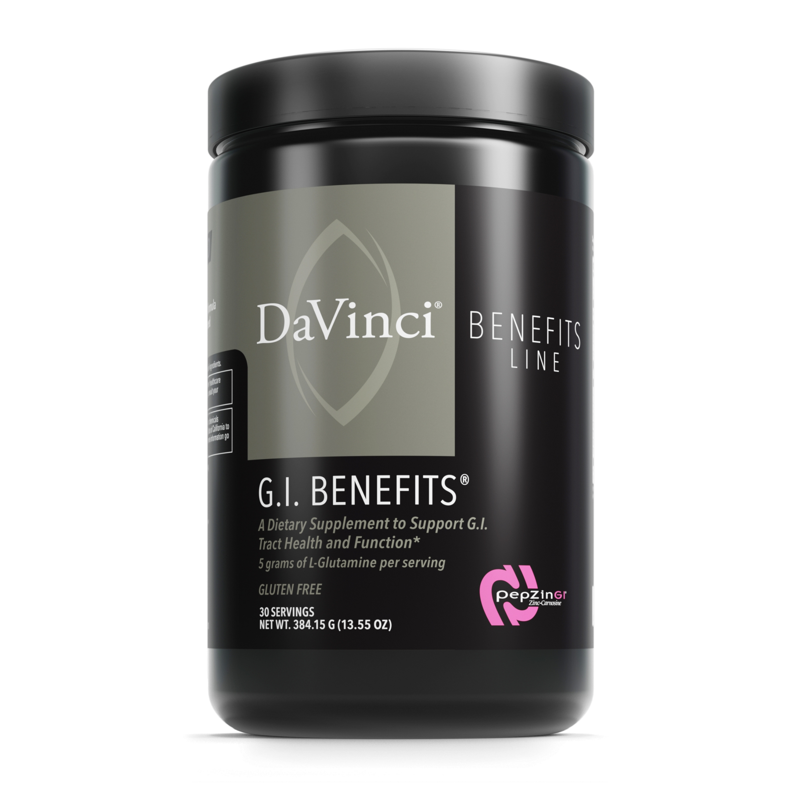DaVinci Labs GI Benefits - Digestive & Gut Health Supplement Powder with Zinc, L-Glutamine & More - Helps Support Immune System* - 30 Servings (13.55 oz)