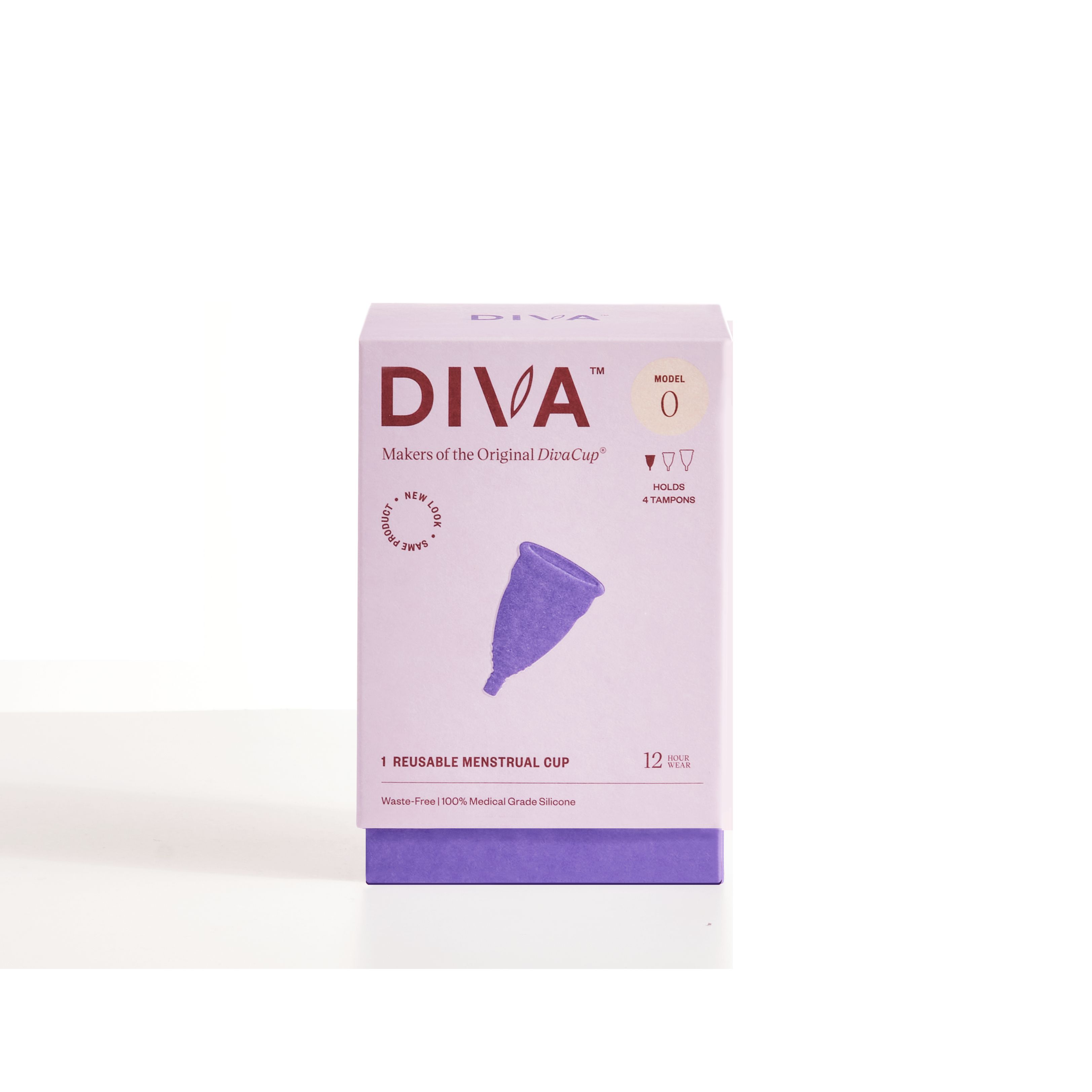 DivaCup - BPA-Free Reusable Menstrual Cup - Leak-Free Feminine Hygiene - Tampon and Pad Alternative - Up To 12 Hours Of Protection - Model 0