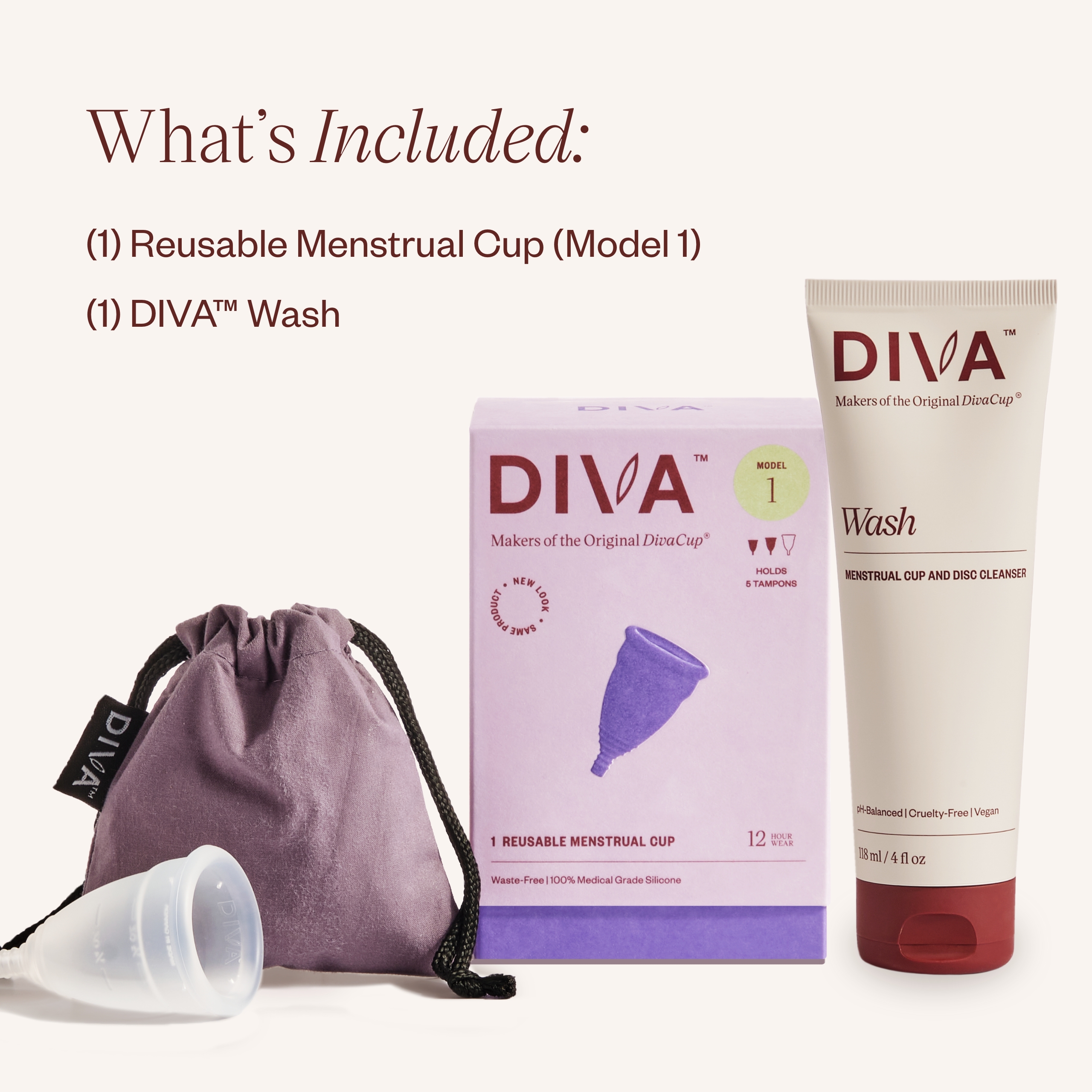 Diva Cup Model 0 & Wash Combo - Wiederverwendbare Menstruation Silikon Tasse und Reiniger - Bild 9 von 42