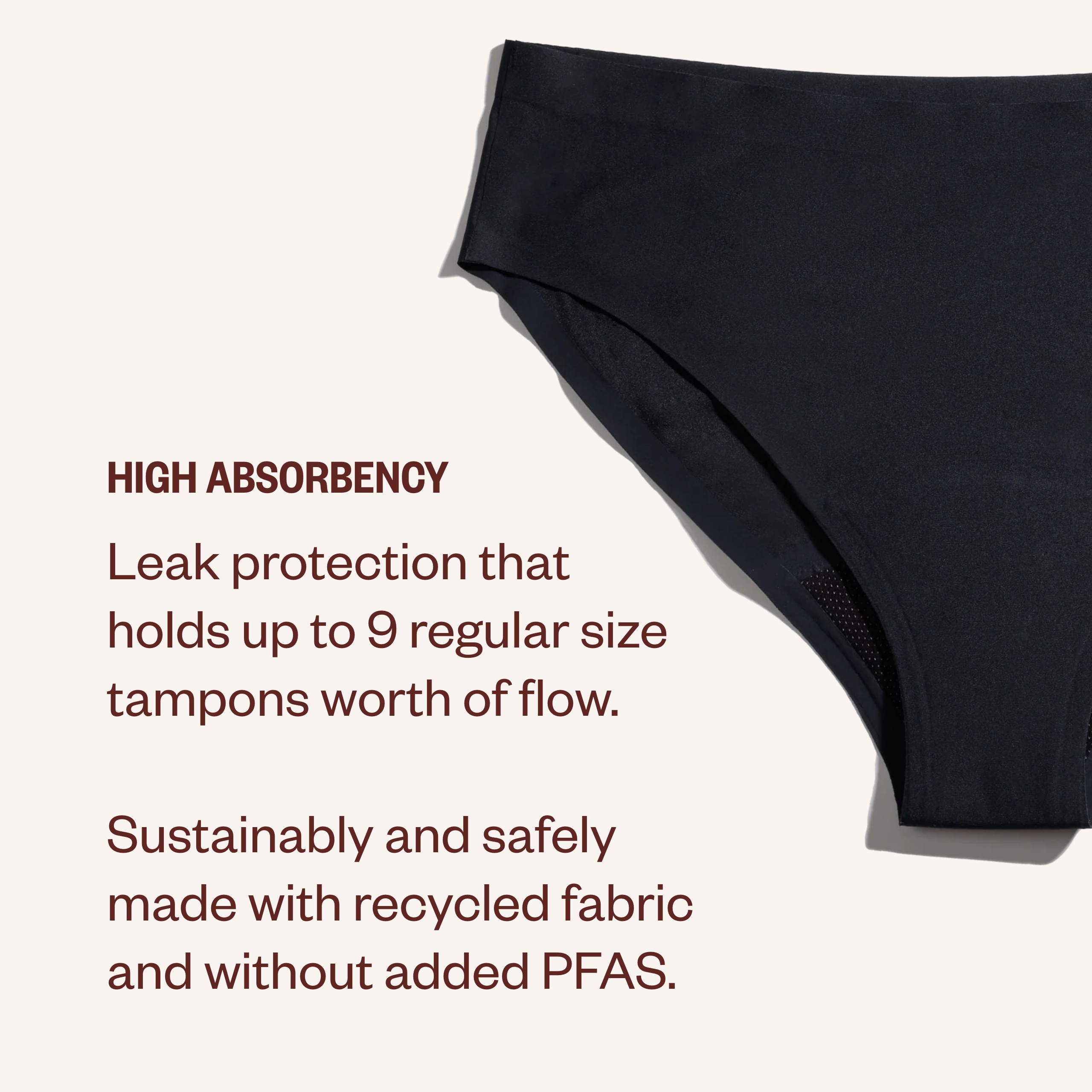 DivaCup DIVA Wiederverwendbare Perioden Schnelltrocknende Menstruationsunterwäsche Schwarz, 3er Pack - Bild 6 von 36