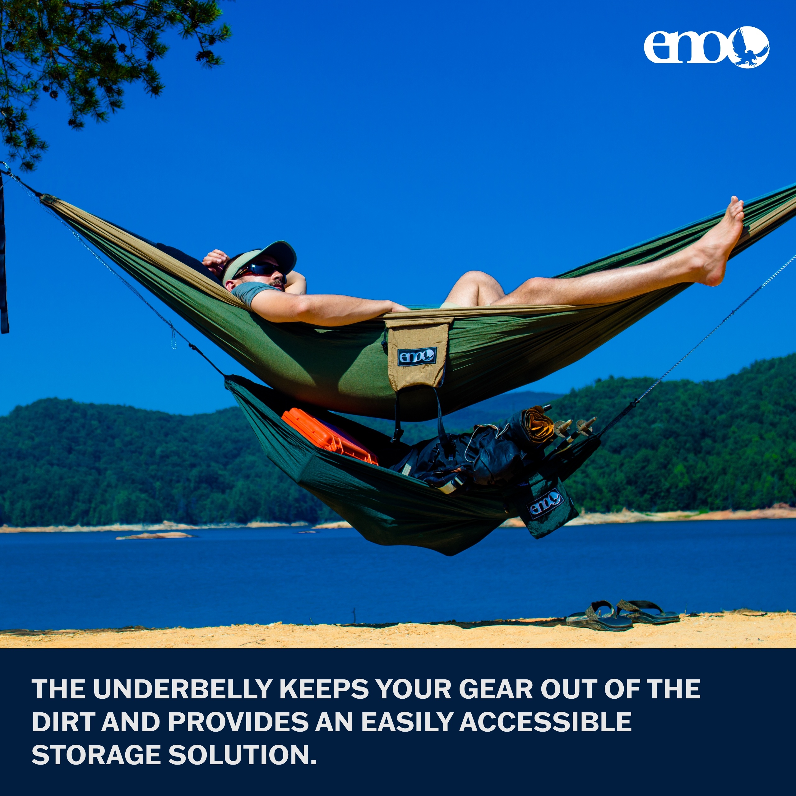 ENO Underbelly Gear Sling - Storage Hammock for Portable Hammocks - Charcoal - Picture 2 of 14