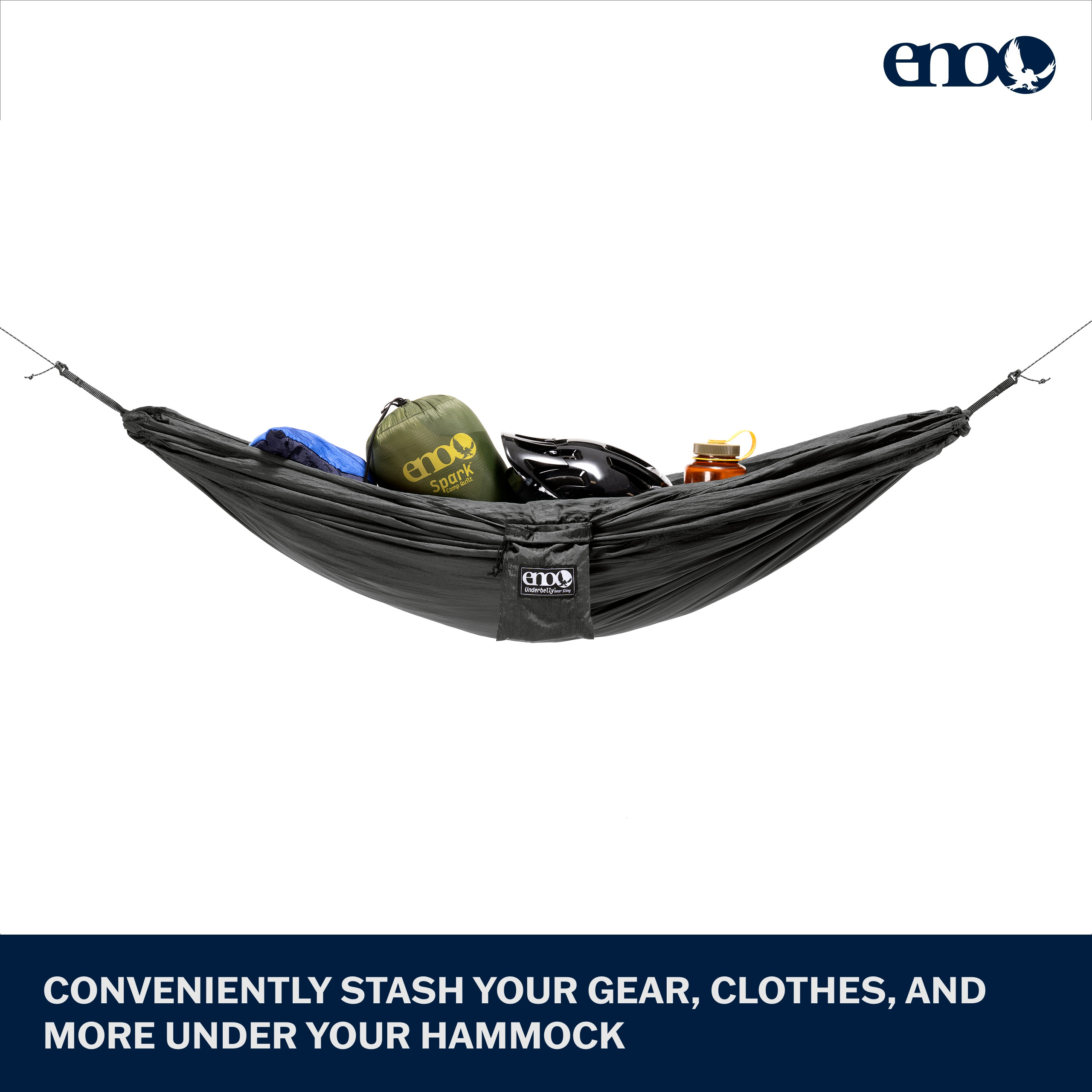 ENO Underbelly Gear Sling - Storage Hammock for Portable Hammocks - Charcoal - Picture 3 of 14