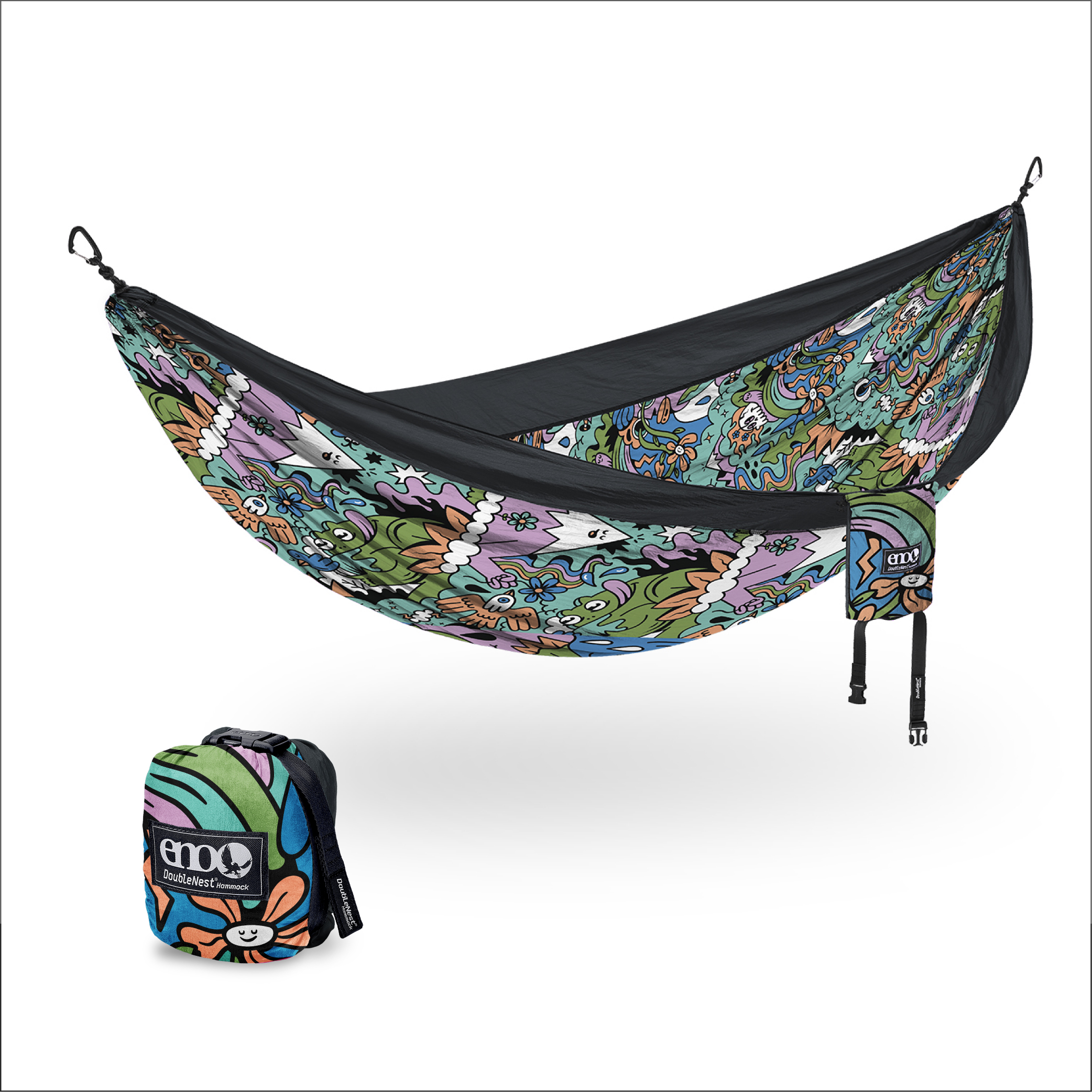 ENO, Eagles Nest Outfitters Deluxe Hammock Hanging Kit, Take Your Hammock Inside, Charcoal
