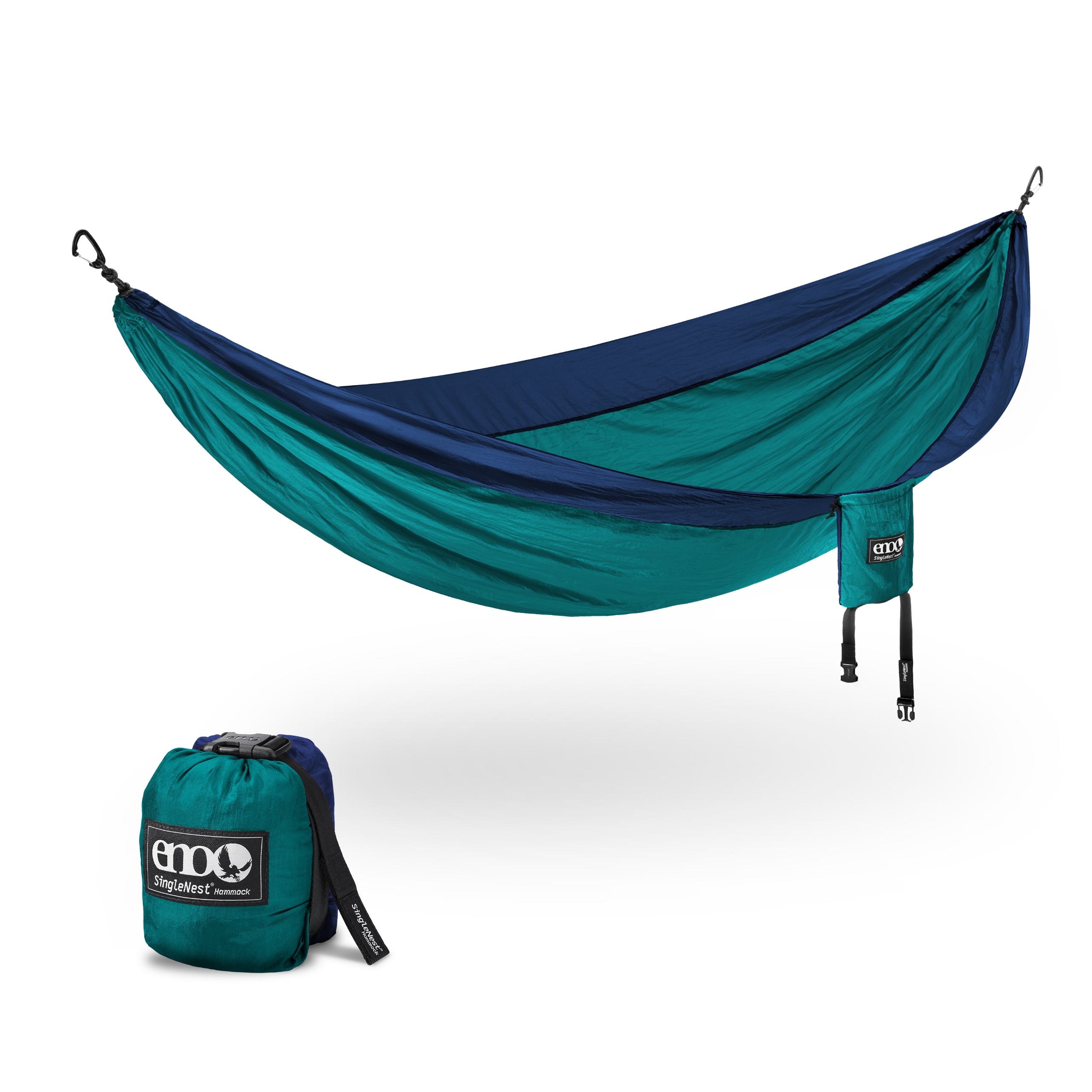 ENO, Eagles Nest Outfitters DoubleNest Lightweight Camping Hammock, 1 to 2 Person, Charcoal/Black