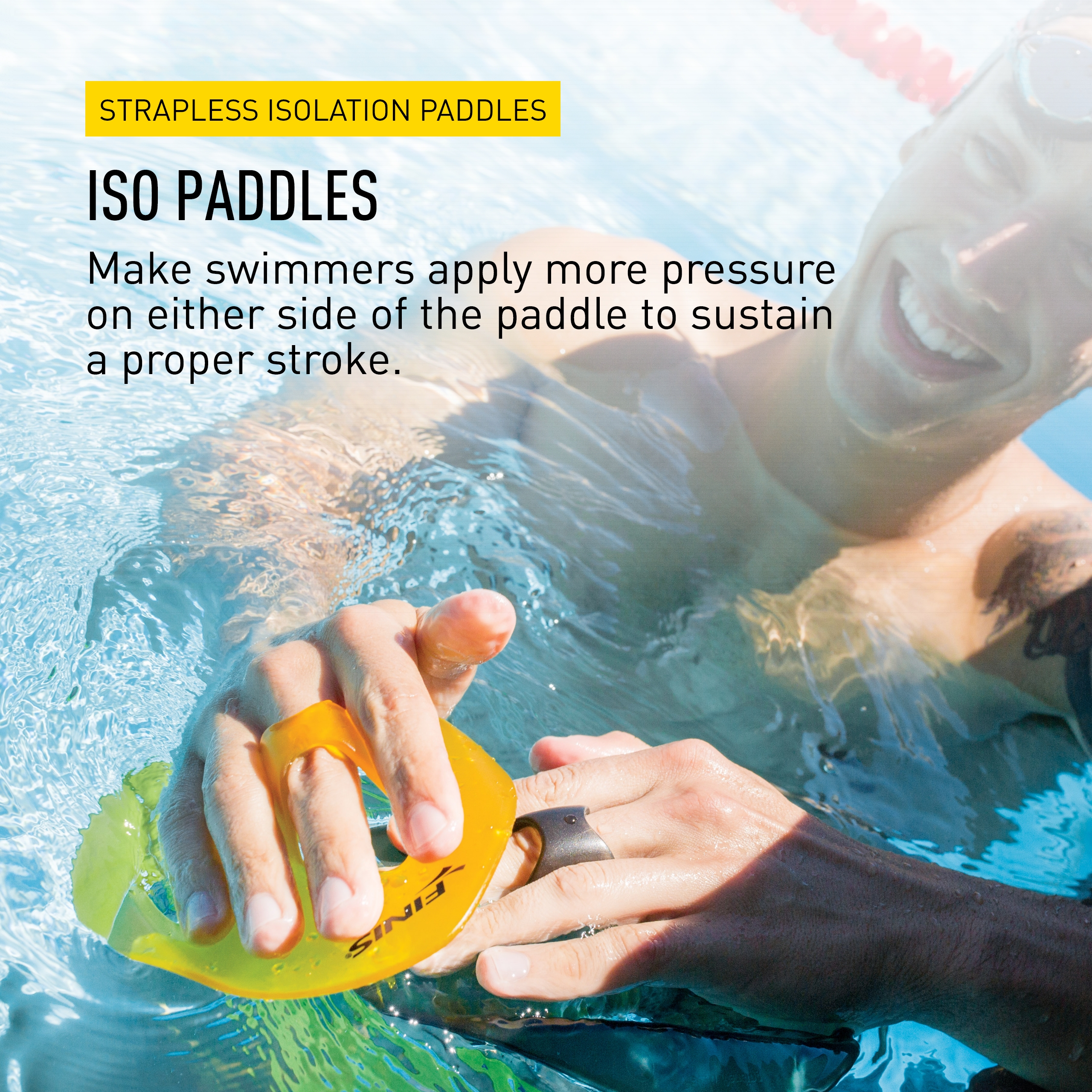 FINIS Iso Strapless Isolation Paddles - Swim Paddles for Lap Swimming Training - Bild 2 von 21