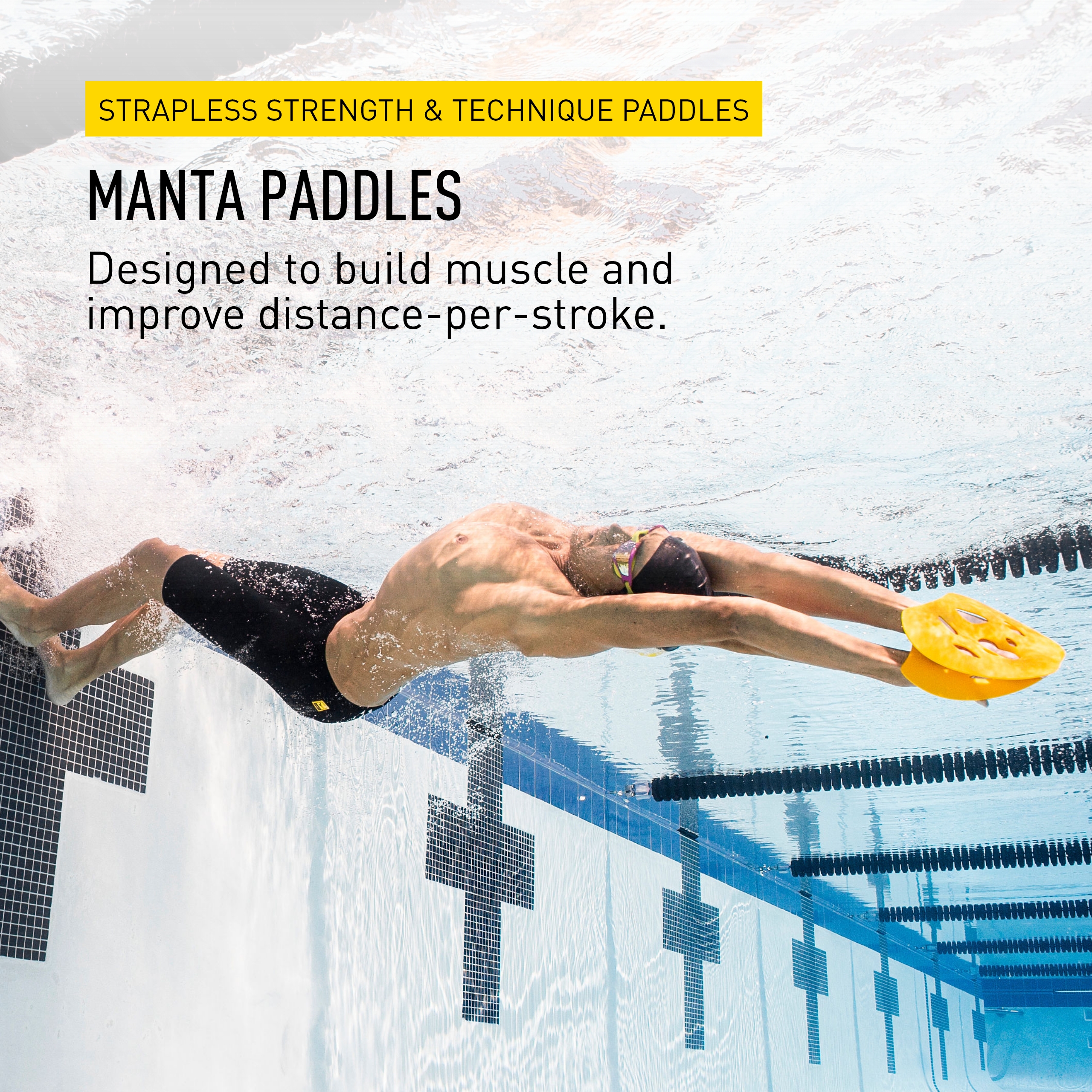 FINIS Manta Swim Training Hand Paddle for Competitive Swimming Exercise , Yellow - Bild 16 von 28