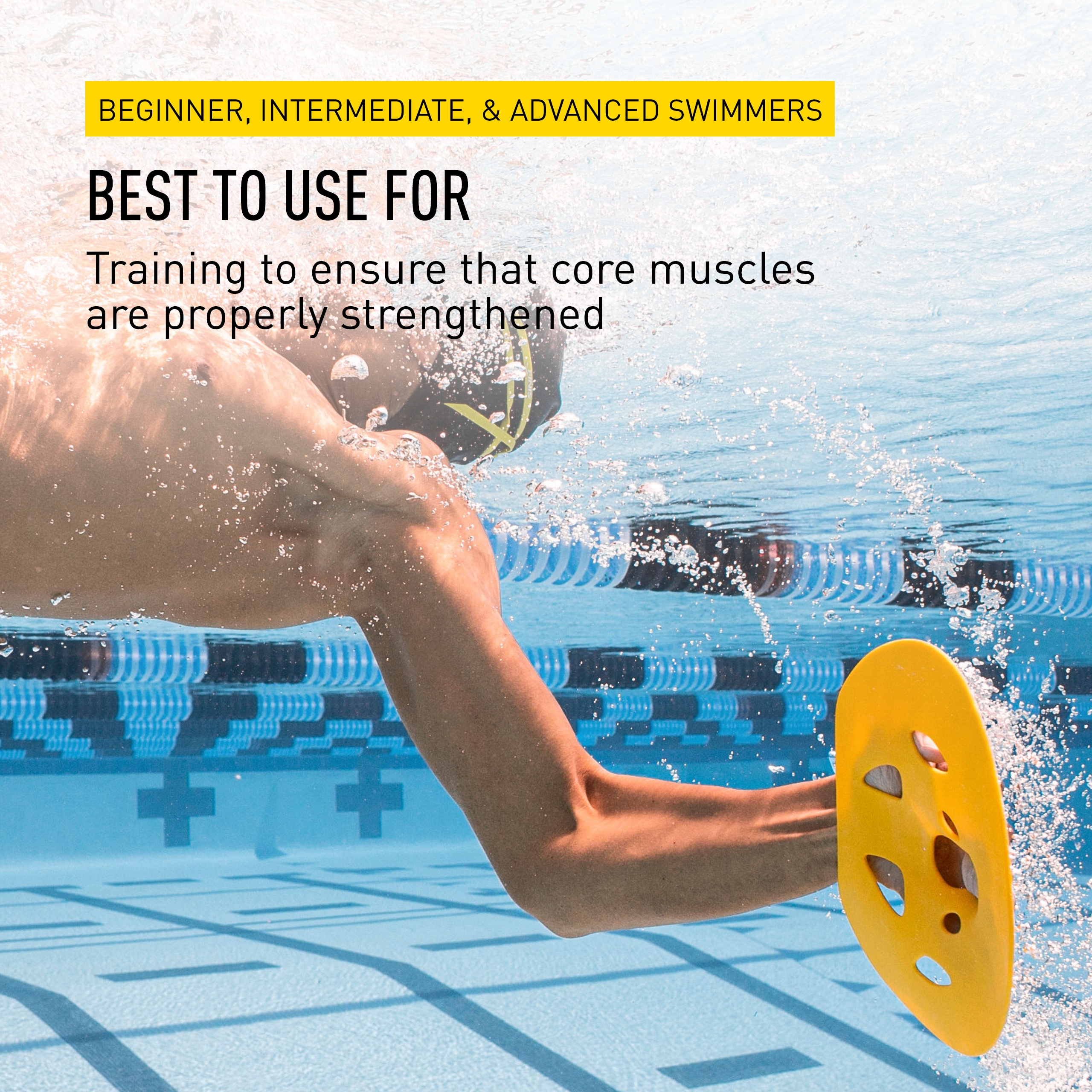 FINIS Manta Swim Training Hand Paddle for Competitive Swimming Exercise , Yellow - Bild 19 von 28