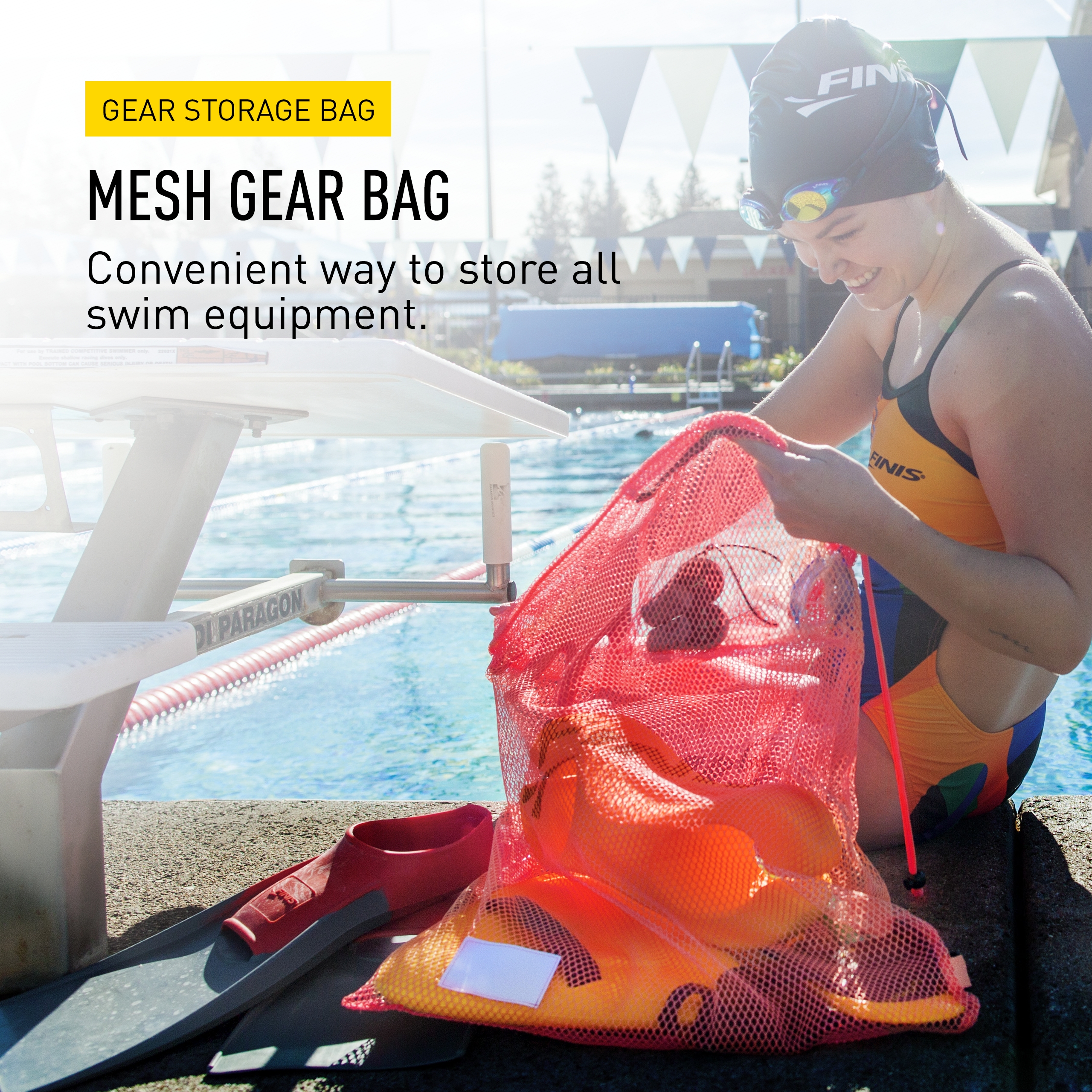 FINIS Mesh Gear Bag - Mesh Badetasche für Schwimmausrüstung und Zubehör - Pooltasche - Bild 16 von 21