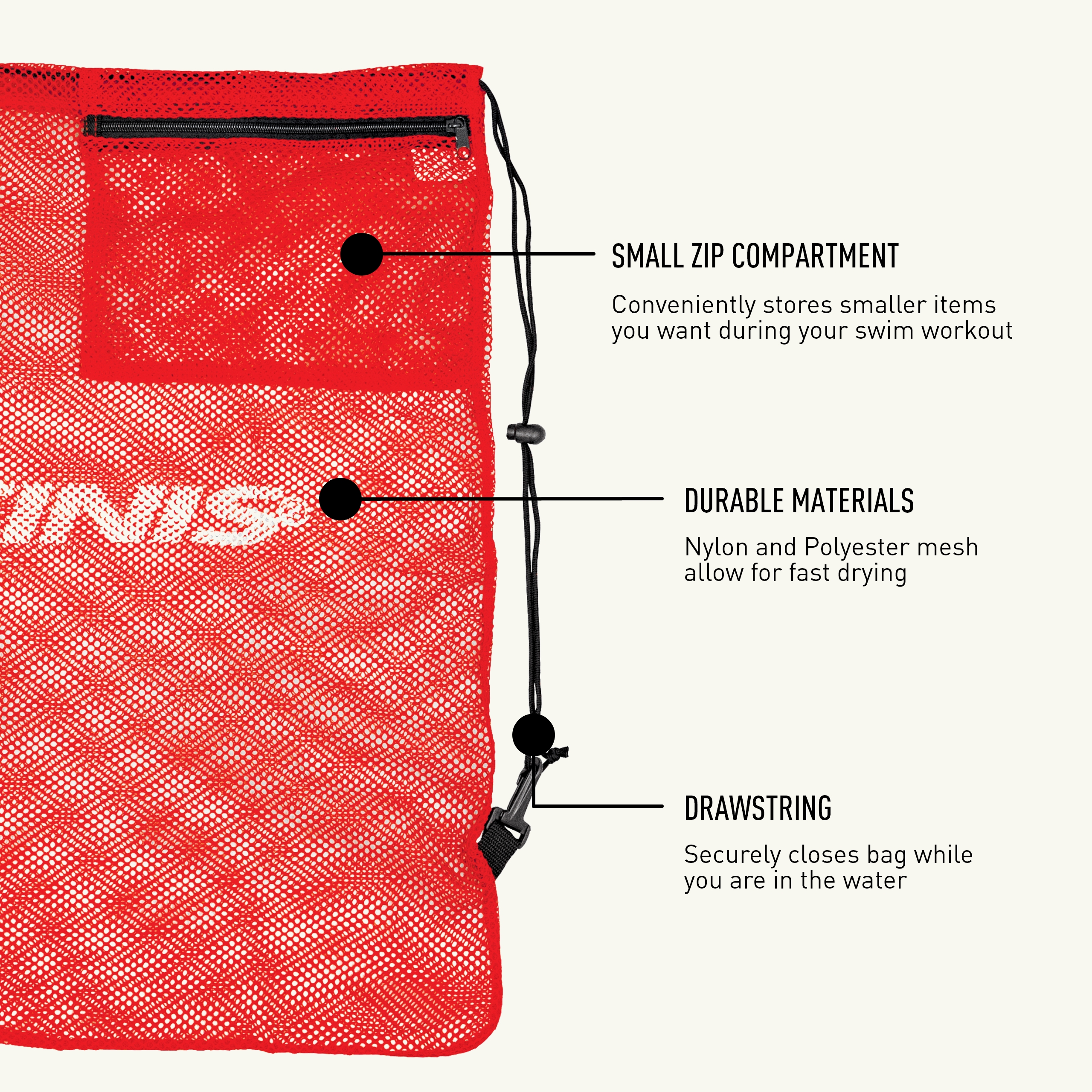 FINIS Mesh Gear Bag - Mesh Badetasche für Schwimmausrüstung und Zubehör - Pooltasche - Bild 18 von 21