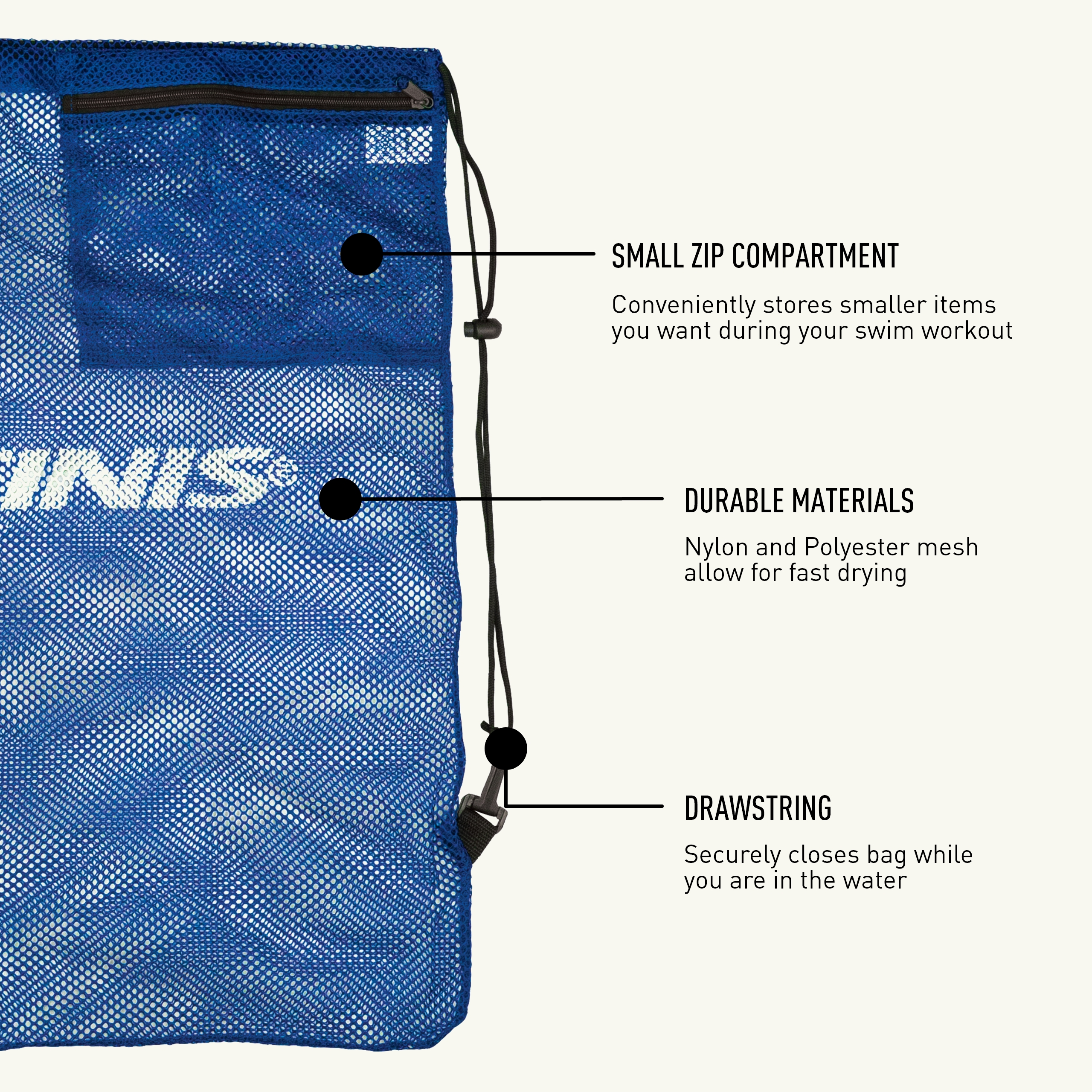 FINIS Mesh Gear Bag - Mesh Badetasche für Schwimmausrüstung und Zubehör - Pooltasche - Bild 11 von 21