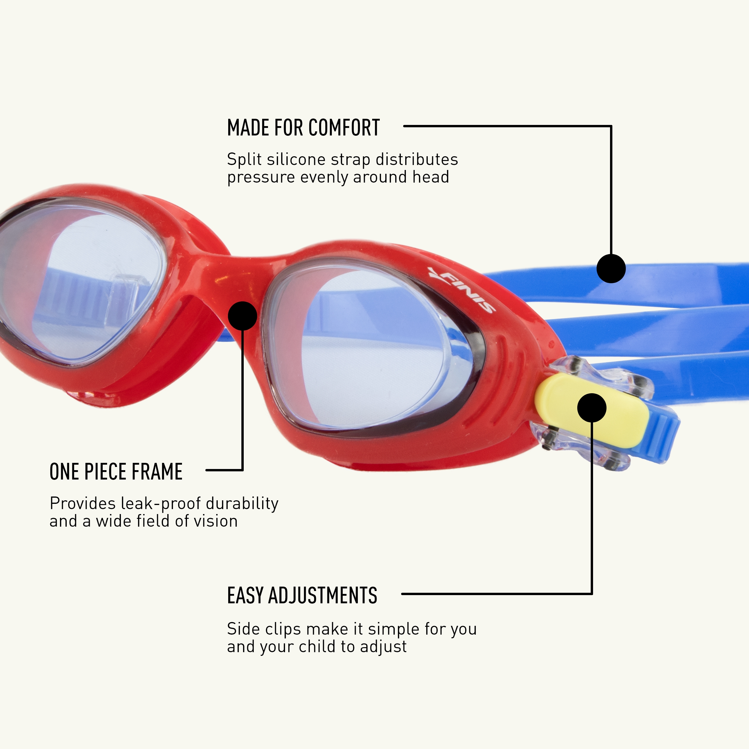 FINIS Betta Brille - Kinder Schwimmbrille für 6-12 Jahre - Bild 18 von 21