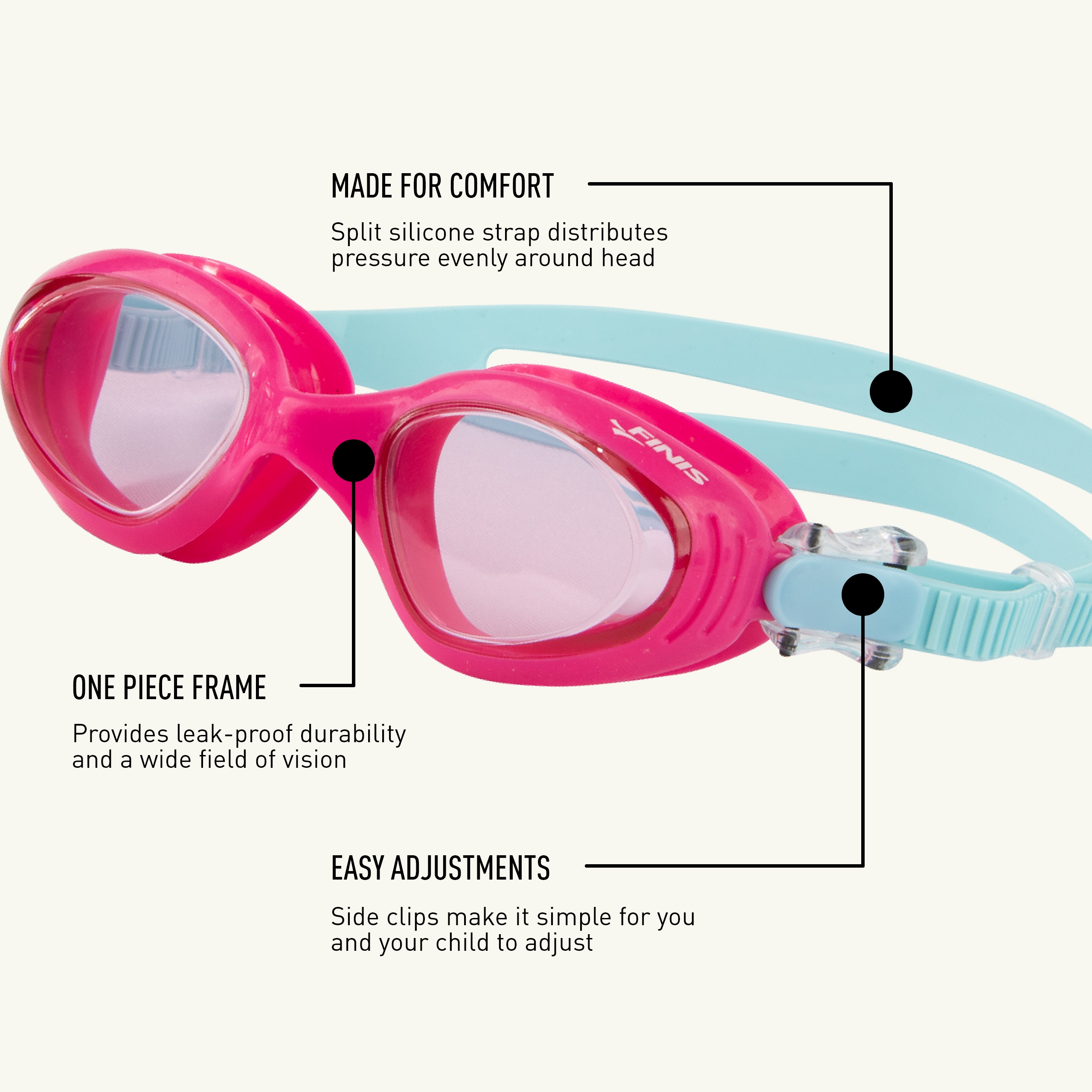 FINIS Betta Brille - Kinder Schwimmbrille für 6-12 Jahre - Bild 11 von 21