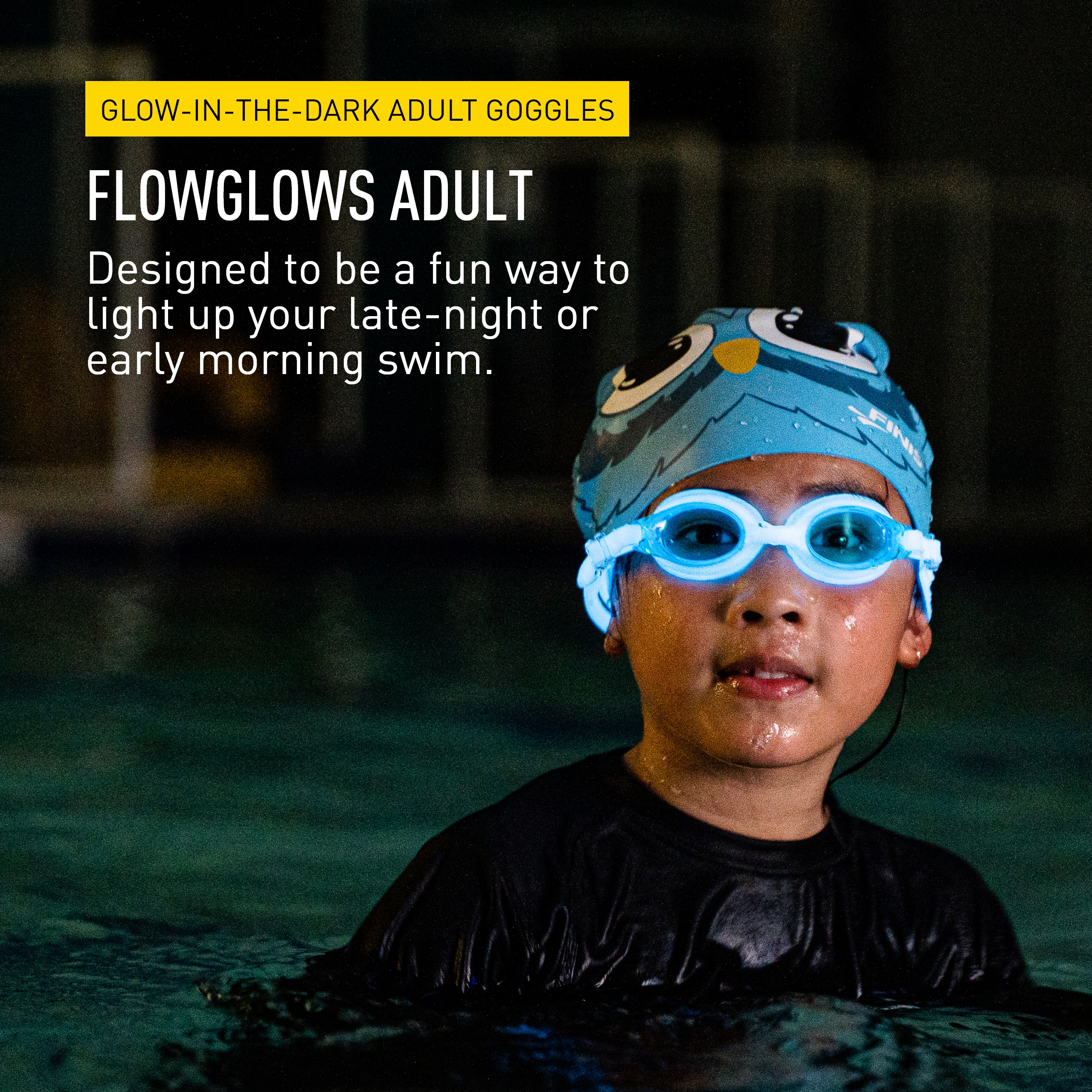 FINIS FlowGlow Brille - Glow-in-the-Dark Schwimmbrille - Brille mit Einteiler - Bild 2 von 21