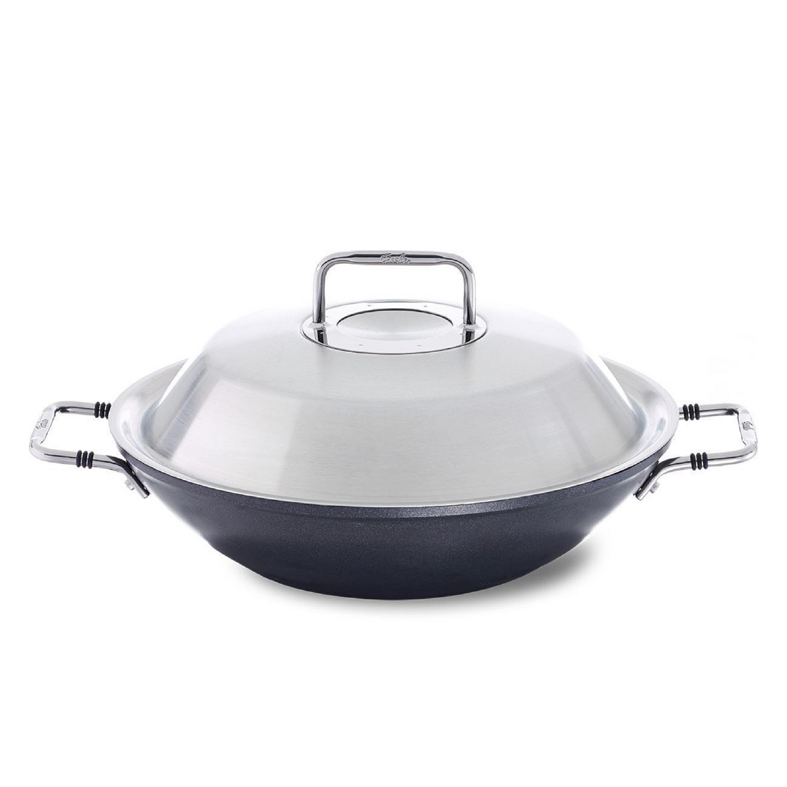Fissler adamant Aluminum Frypan (12‚Äù) Wok-Pan with Metal-Lid, coated, non-stick, scratch-resistant - induction, black (056-805-31-000/0)
