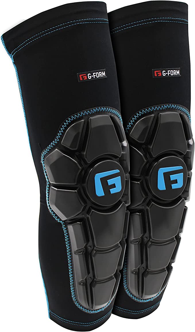 G-Form Pro-X2 Mountain Bike Elbow Pads - Elbow Compression Sleeve for Elbow Support - Black/Turquoise, Youth Large/X-Large