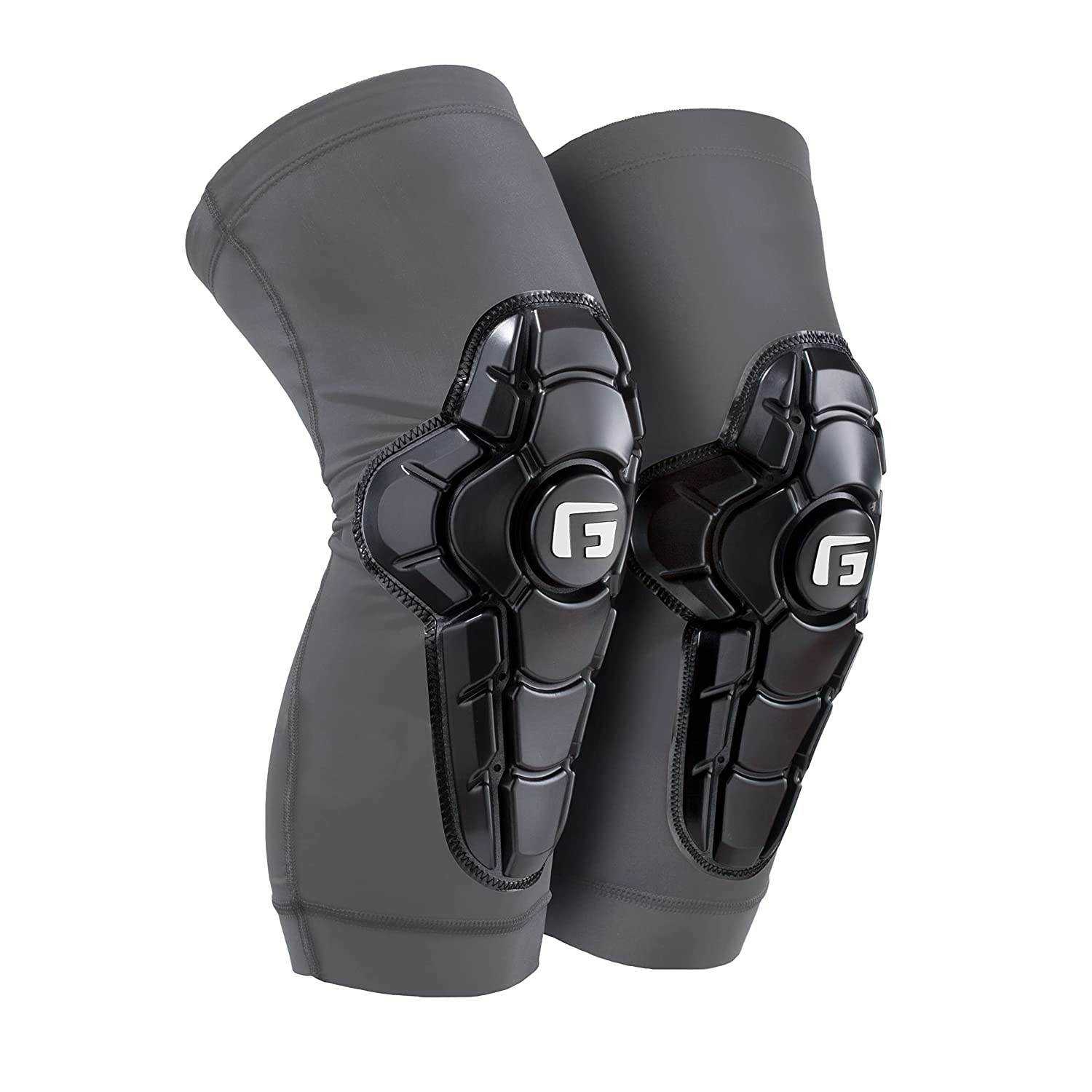 G-Form Youth Pro-X2 Mountain Bike Knee Pads - Knee Compression Sleeve for Boys & Girls - Grey/Black, Youth Large/X-Large