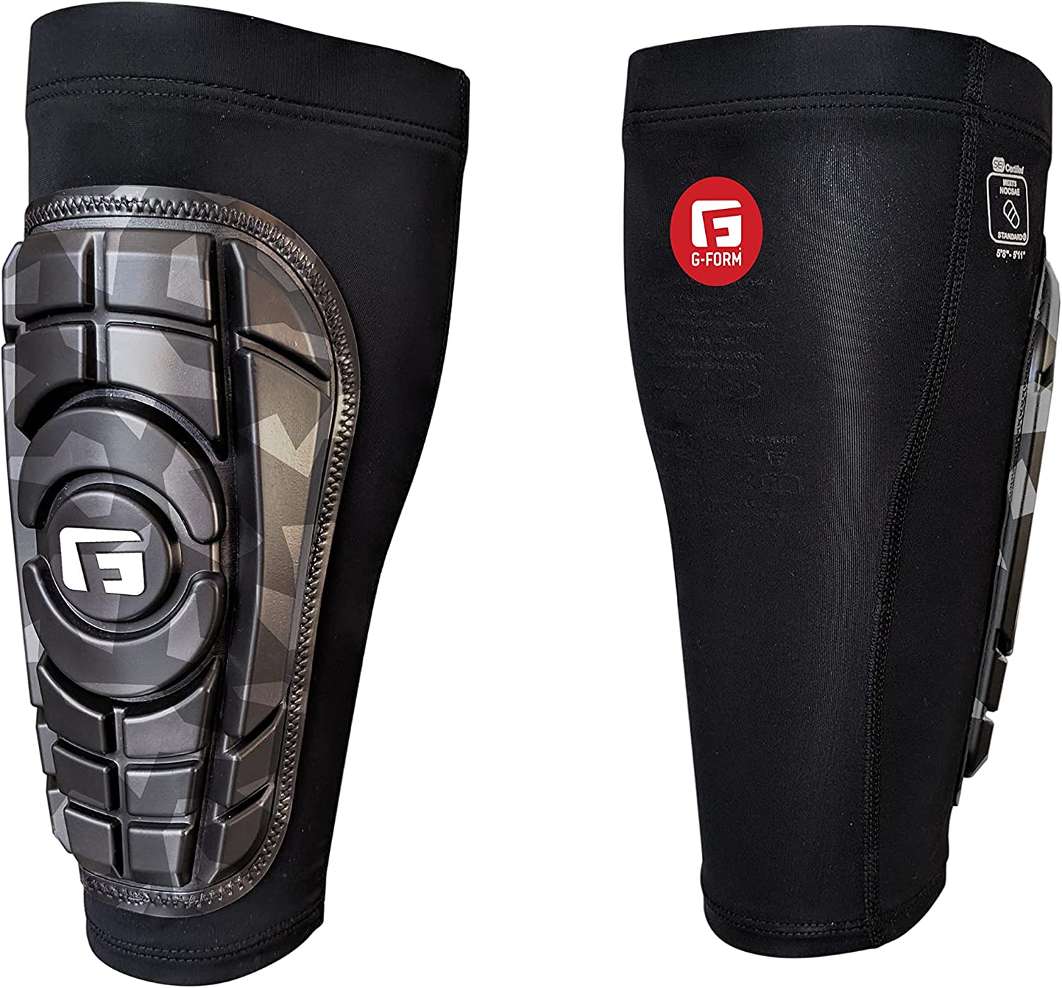 G-Form Pro-S Compact Soccer Shin Guards - Football Shin Guards - Black/Camo, Adult XL