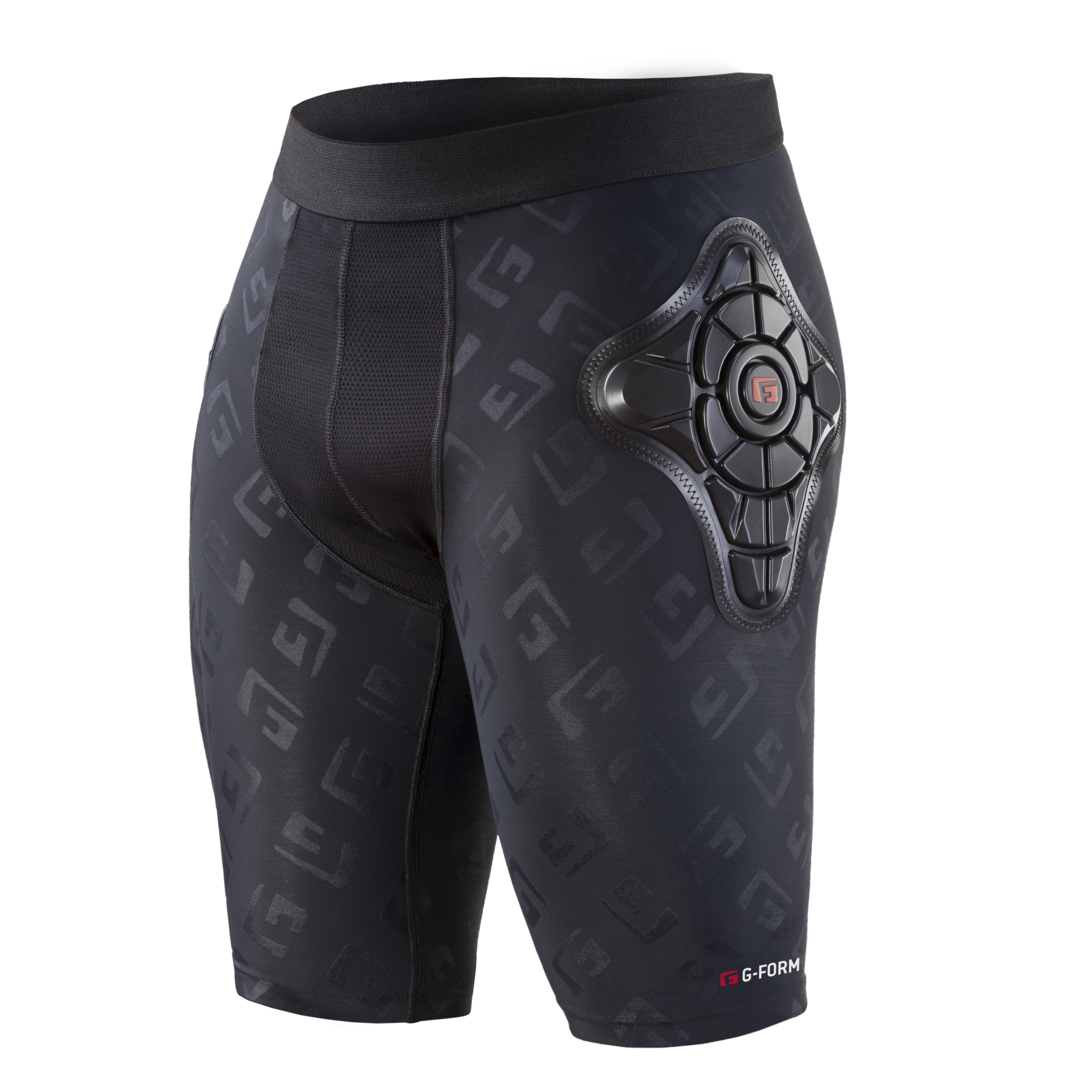 G-Form Pro-X Mountain Bike Compression Shorts with Padding - Athletic Shorts - Black Logo, Adult X-Large