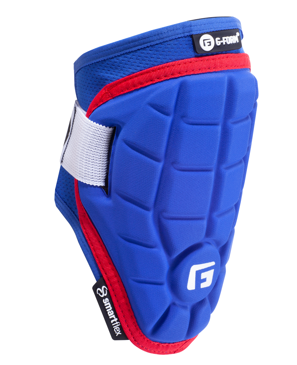 G-Form Elite Speed Batter's Baseball Elbow Guard - Elbow Pad with Adjustable Straps - Red/Royal, Adult S/M