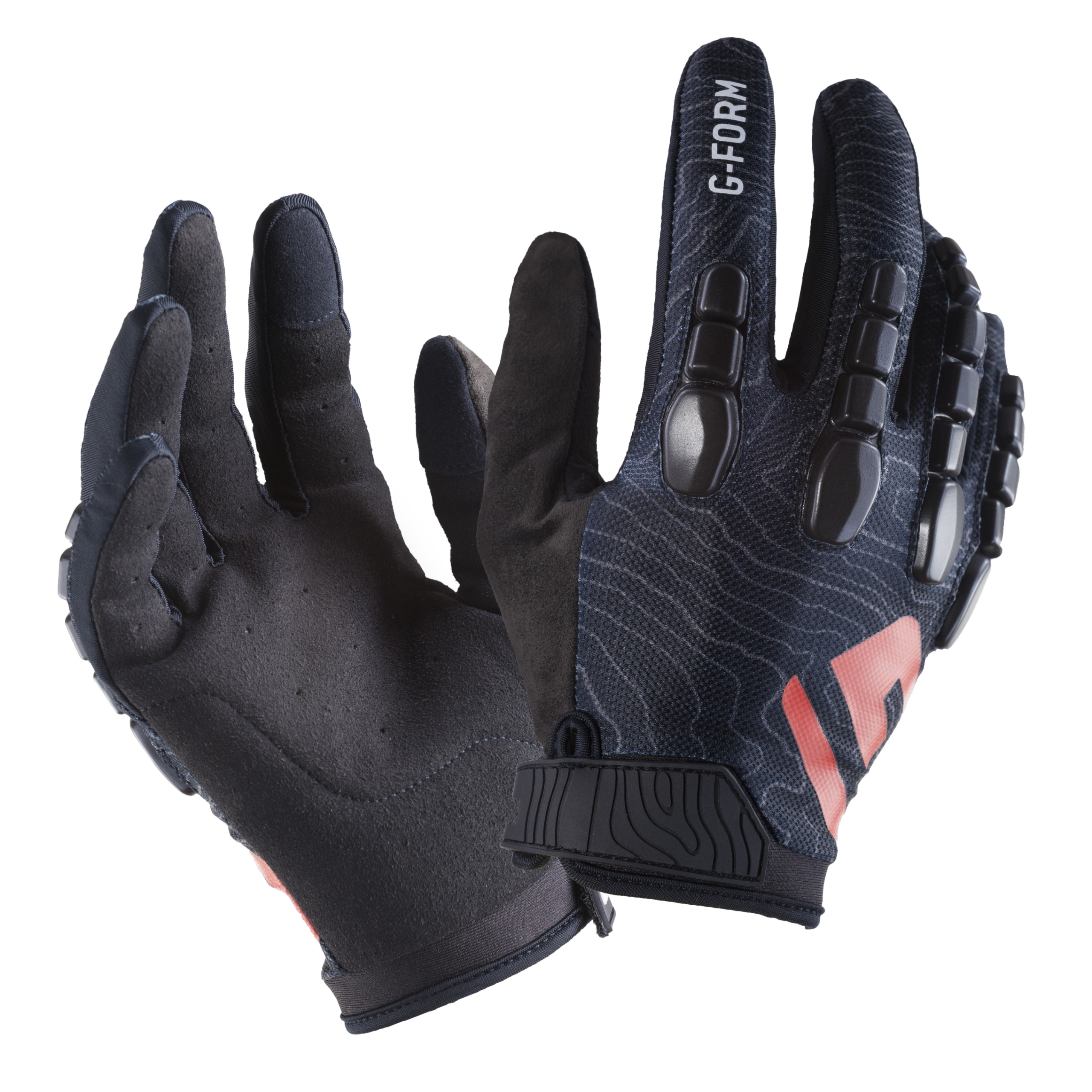 G-Form Pro Trail Mountain Bike Gloves - Motorcycle and Biking Gloves - Black Topo, Adult XXL