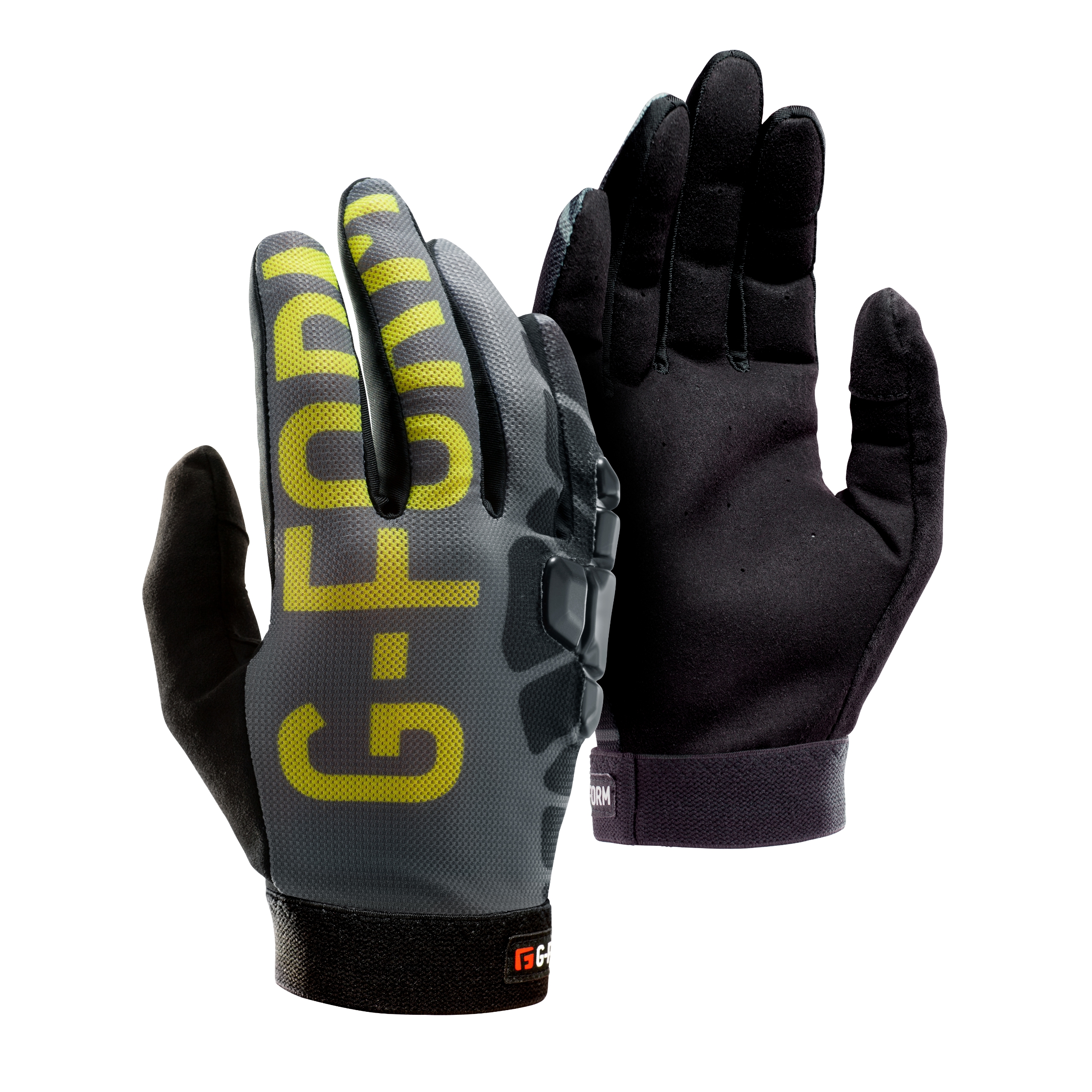 G-Form Sorata Mountain Bike Gloves - Motorcycle & Cycling Gloves for Men & Women - Grey/Acid Green, Adult Small
