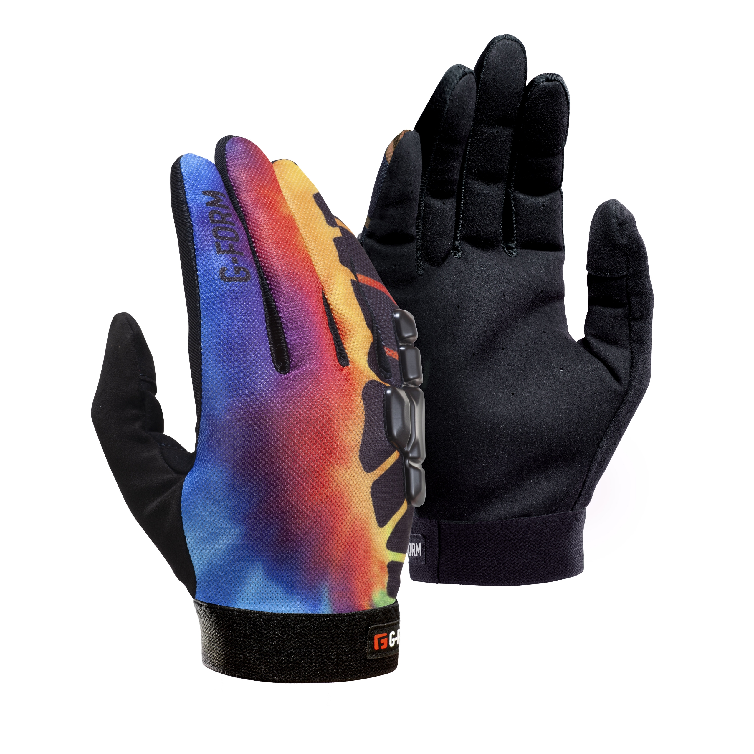 G-Form Sorata Mountain Bike Gloves - Motorcycle & Cycling Gloves for Men & Women - Black/Tie Dye, Adult XL