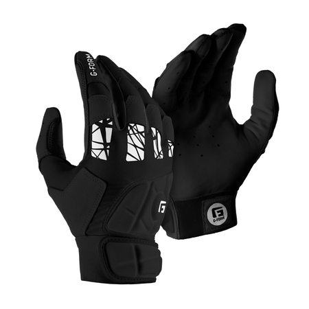 G-Form Pure Contact Baseball Batting Gloves - Leather Baseball Gloves for Athletes - Black, Adult Medium