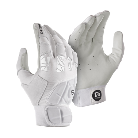 G-Form Pure Contact Baseball Batting Gloves - Leather Baseball Gloves for Athletes - White, Adult Small
