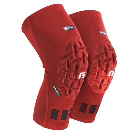 G-Form Pro Padded Compression Knee Sleeve - Knee Support for Men & Women - Red, Adult Medium