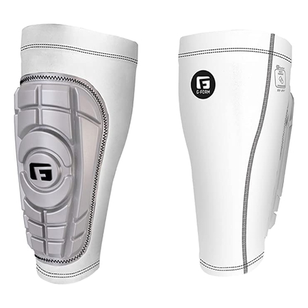 G-Form Pro-S Compact Soccer Shin Guards - Football Shin Guards - Silver/White, Adult Large
