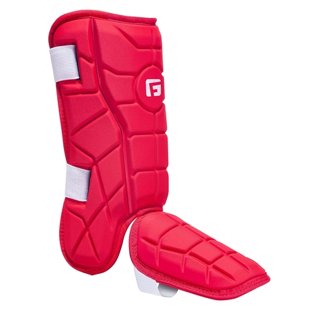 G-Form Elite Batter's Leg Guard - Baseball Leg Guard with Adjustable Straps - RH Hitter, Red, Youth