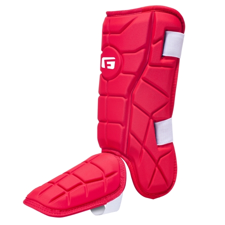 G-Form Elite Batter's Leg Guard - Baseball Leg Guard with Adjustable Straps - LH Hitter, Red, Youth
