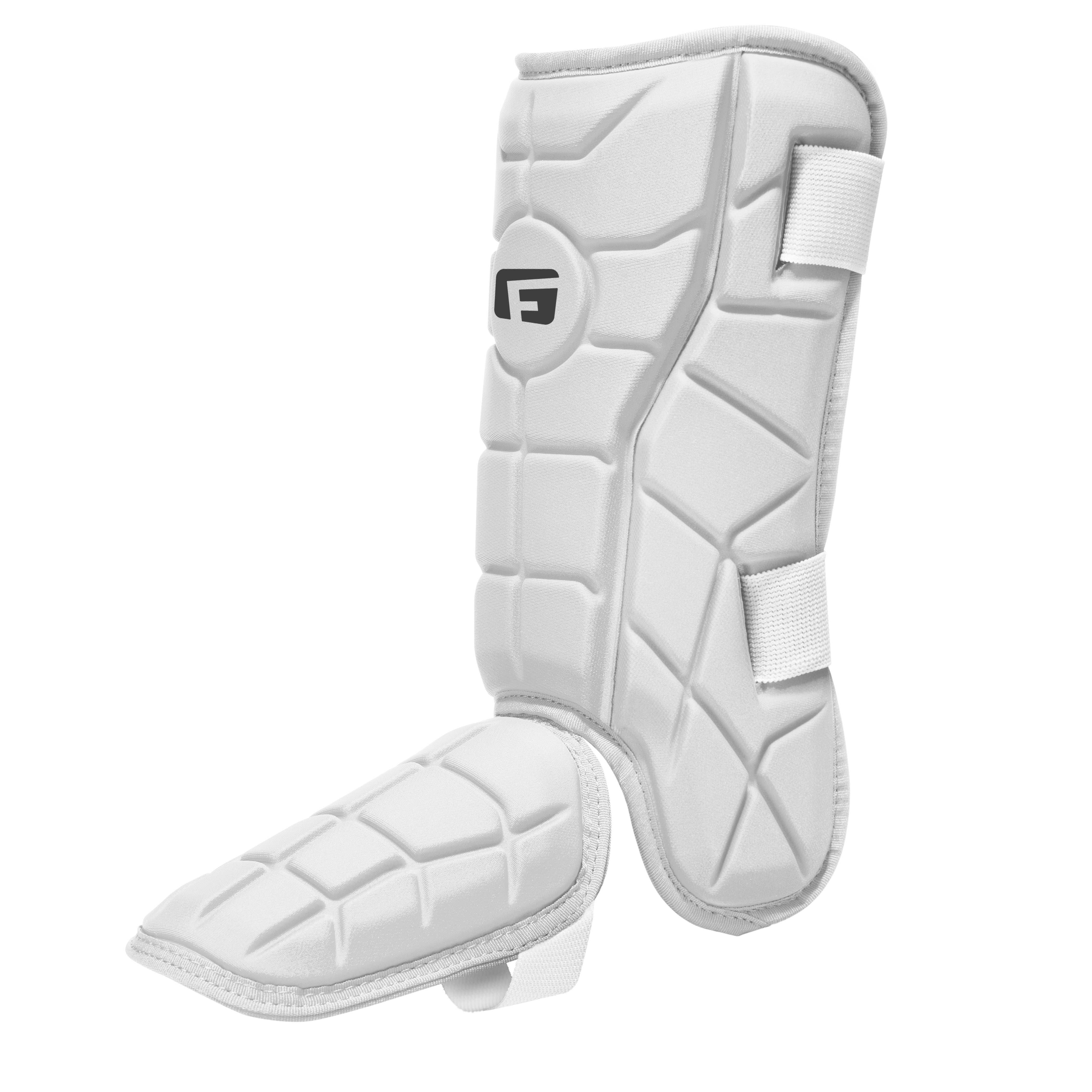 G-Form Youth Elite Batter's Leg Guard - Baseball Leg Guard with Adjustable Straps - LH Hitter, White, Youth