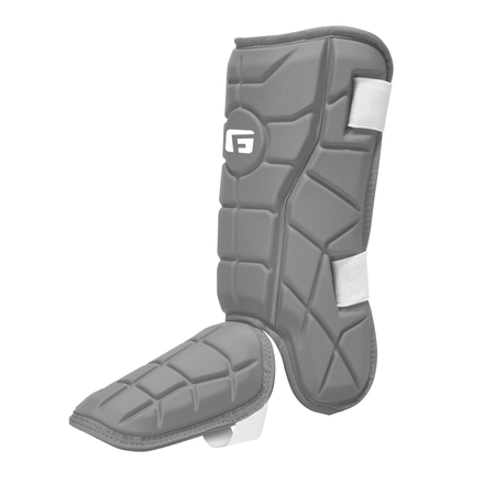 G-Form Elite Batter's Leg Guard - Baseball Leg Guard with Adjustable Straps - LH Hitter, Silver, Youth