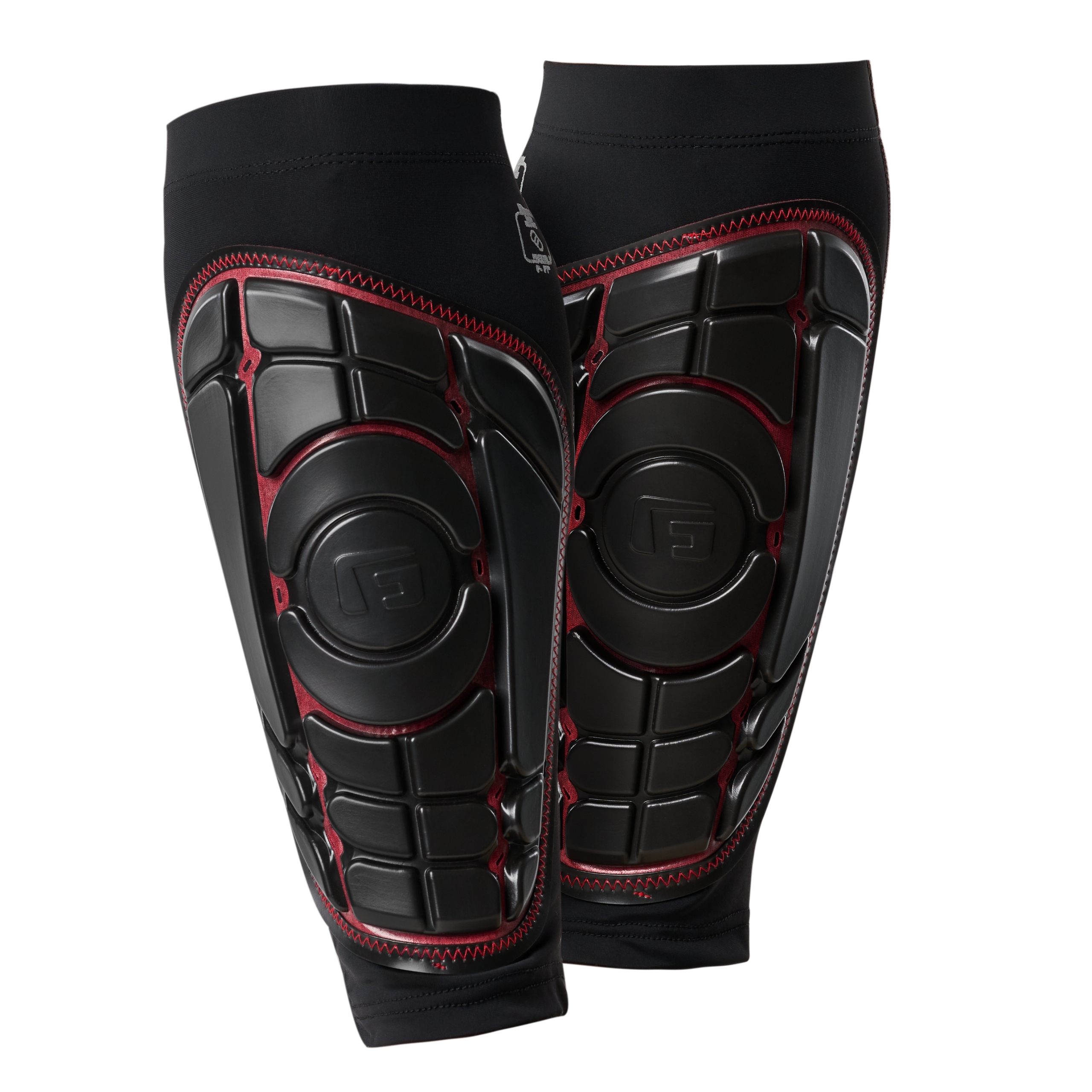 G-Form Pro-S Elite Soccer Shin Guards - Soccer Pads for Adults - Athletic Gear - Black/Red, Large