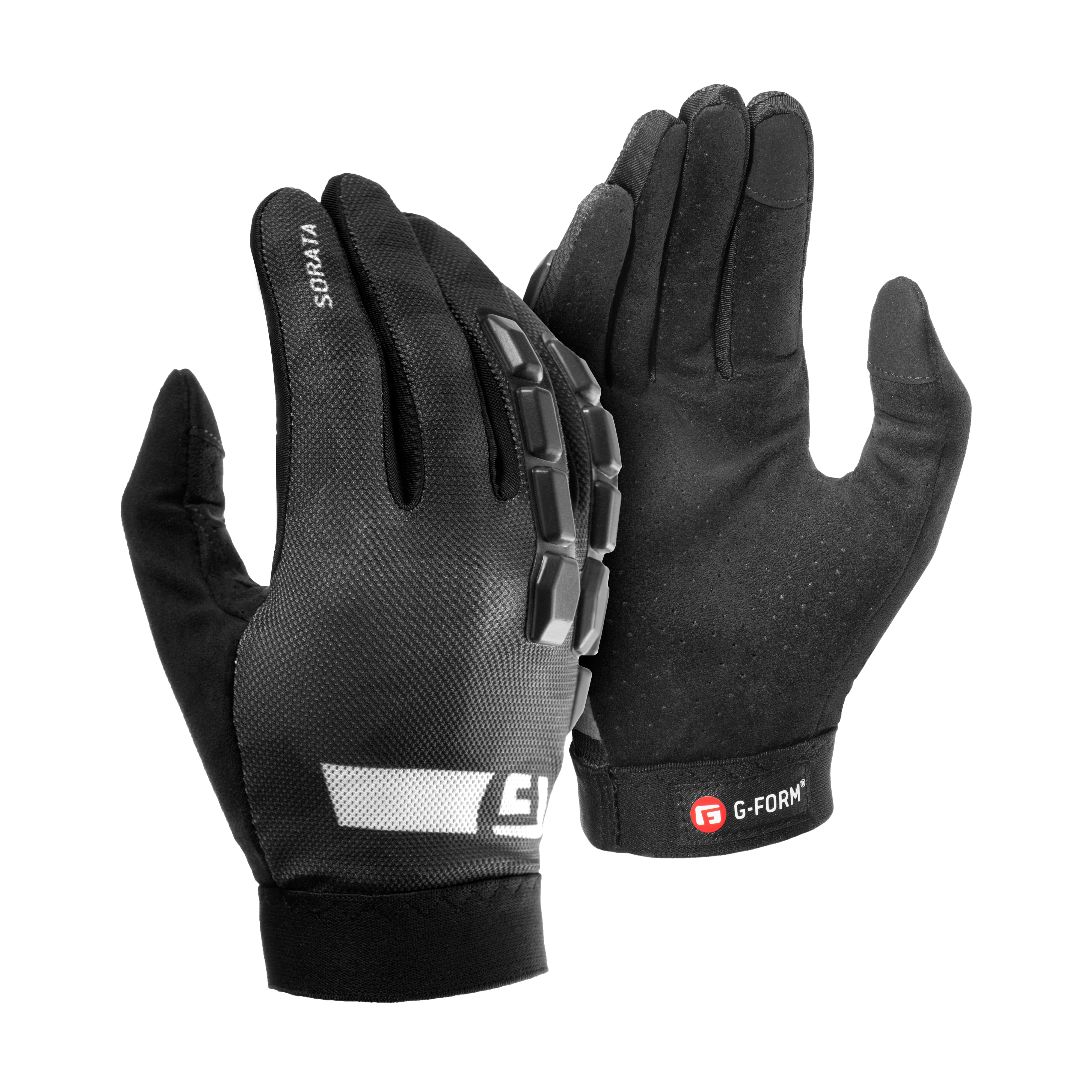 G-Form Sorata 2 Mountain Bike Gloves - Motorcycle & Cross-Country Cycling Gloves - Black/White, X-Large