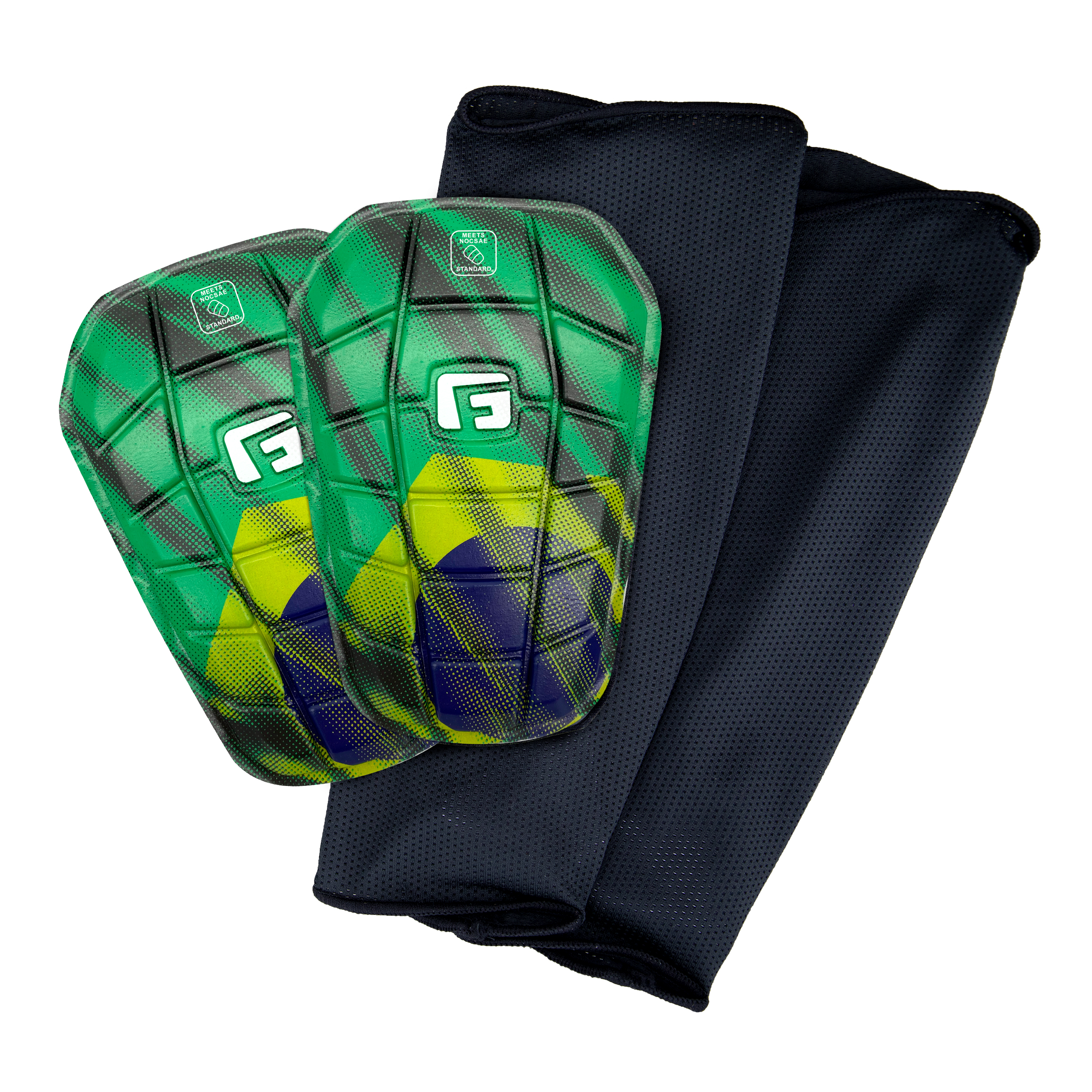 G-Form Pro-S Blade Soccer Shin Guards - Adult Shin Guards - Shin Guards for Protection - World Cup - Brazil, XL