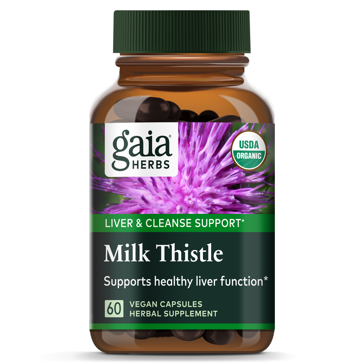 Gaia Herbs Milk Thistle Seed Liquid Phyto-Capsules, 60 Count
