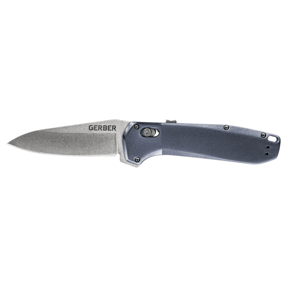 Gerber Gear Highbrow Plain Edge Drop Point Assited Opening Knife, Urban Blue [31-003673]