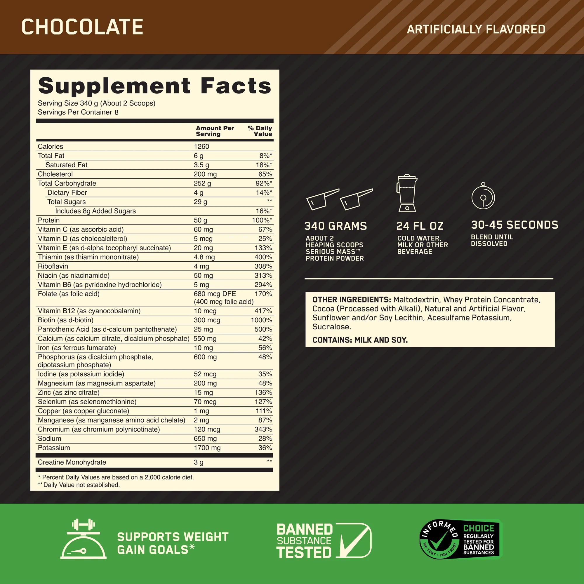 Serious Mass, Chocolate, 6.0 lb