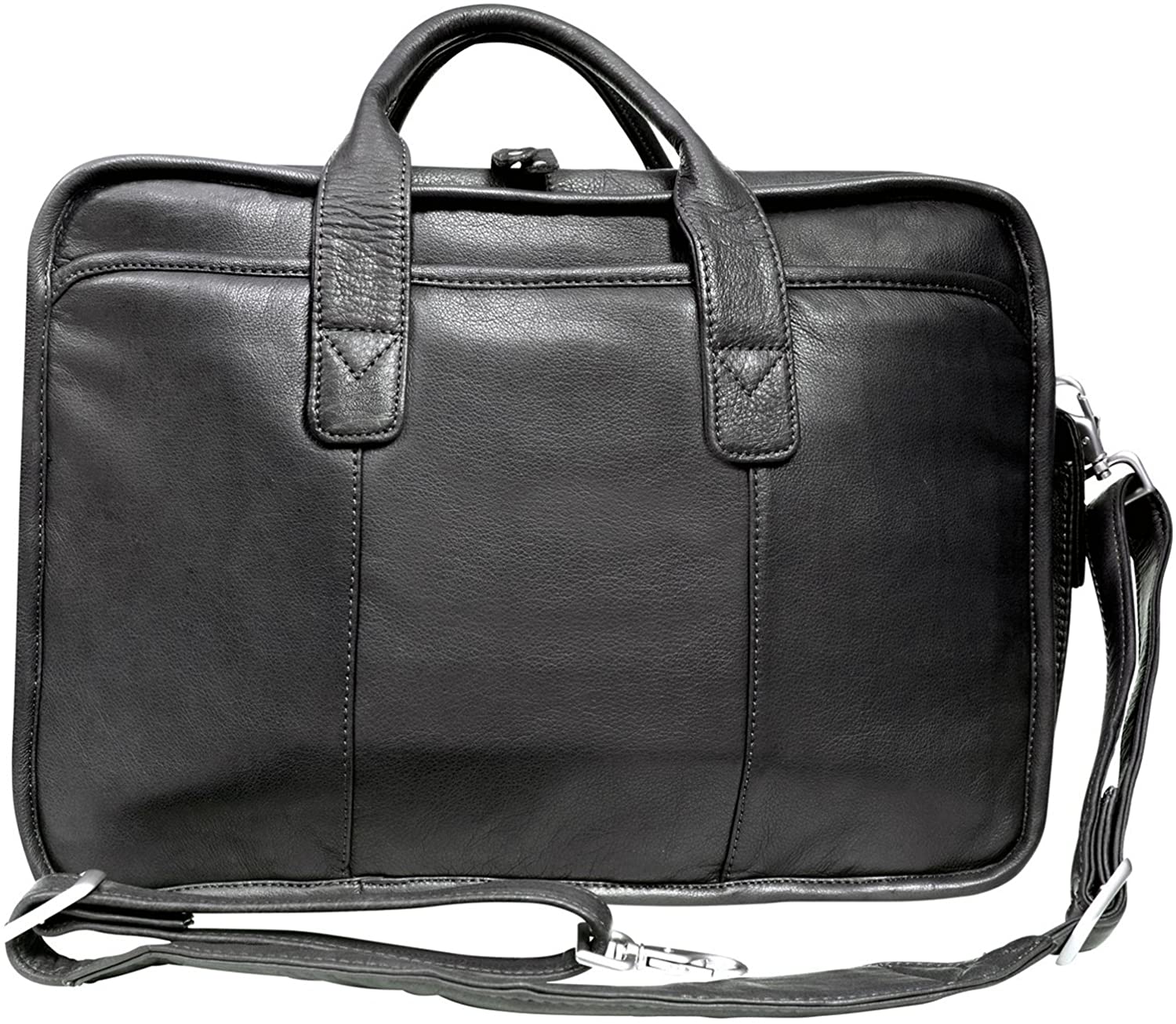 Canyon Outback Leather Goods, Inc. Glacier Canyon Slim Leather Briefcase - Laptop Sleeve - Great for Men and Women