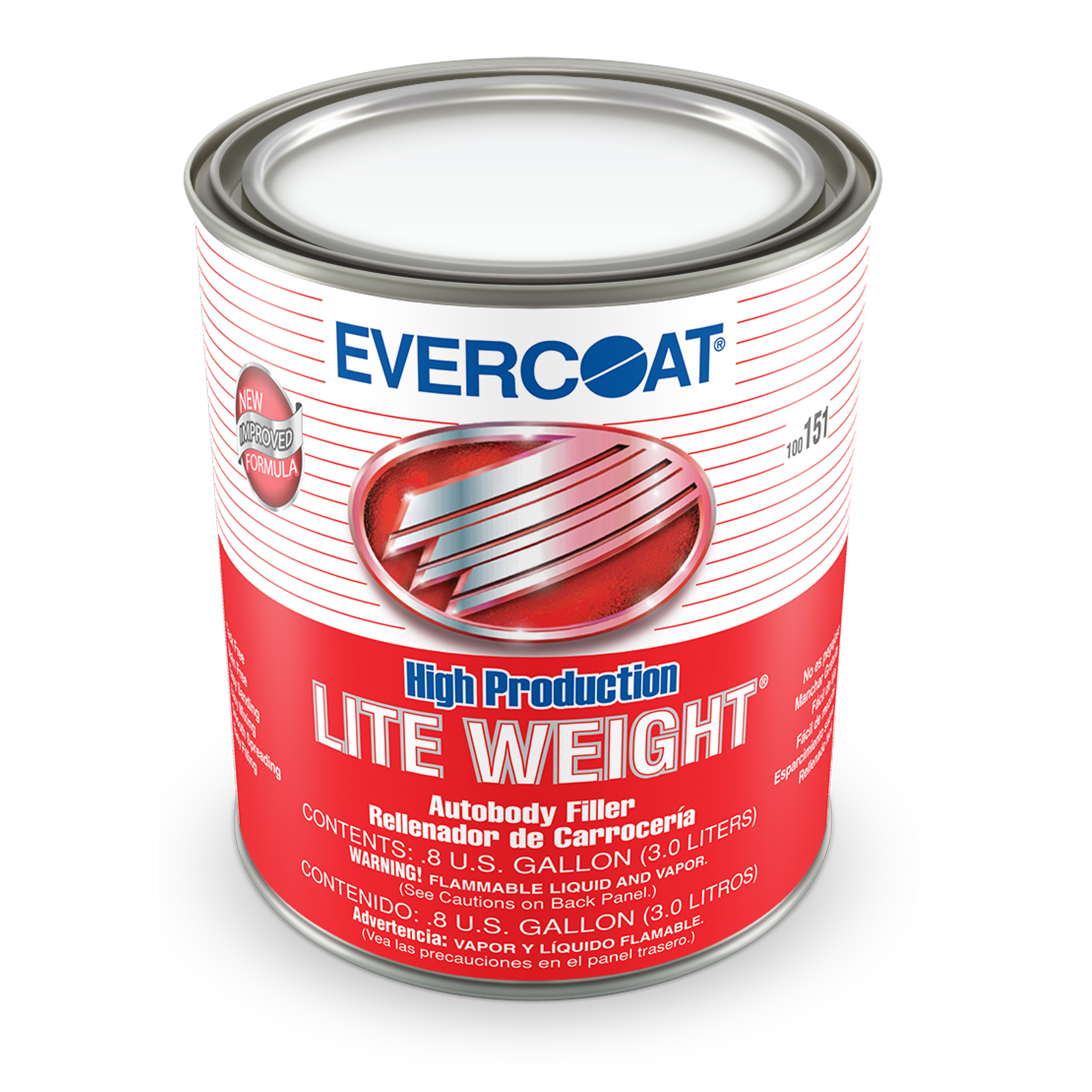 Evercoat High Production Lite Weight - Plastic Body Filler - Tack-Free & Clog-Free Formula - 128 Fl Oz