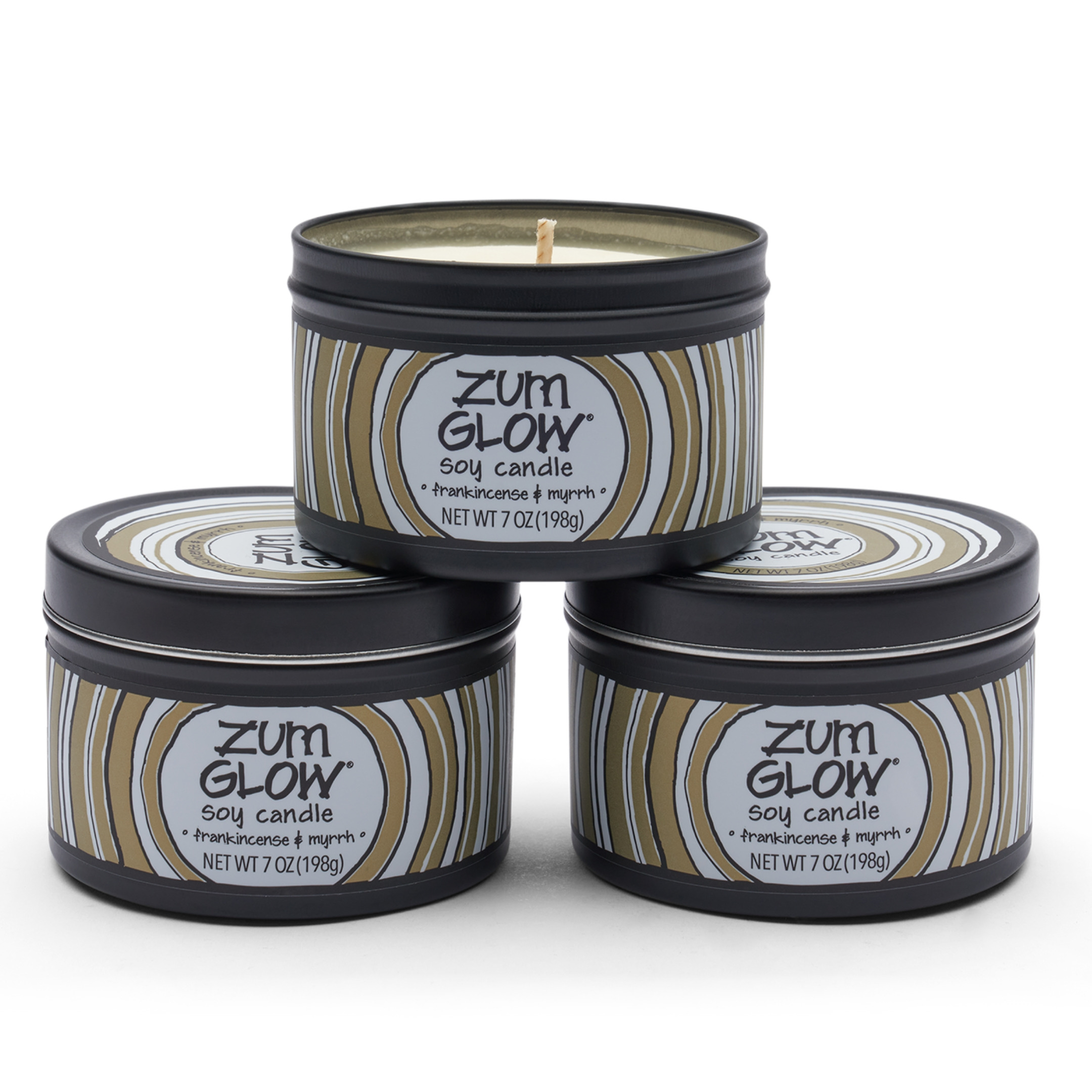 Zum Glow Soy Candle - Frankincense and Myrrh - 7 oz (3 Pack)