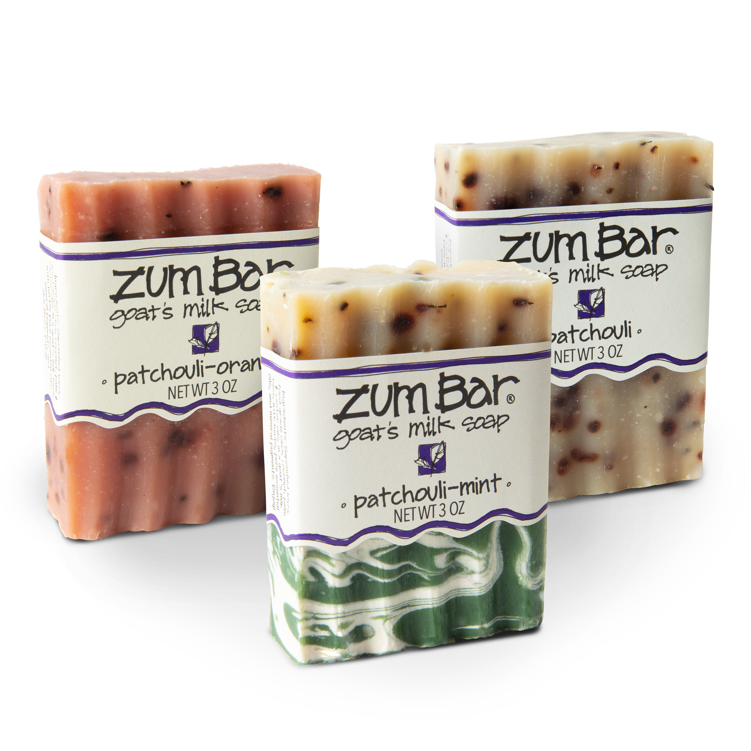 Indigo Wild Patchouli Zum Bar Soap Blends 3-Pack