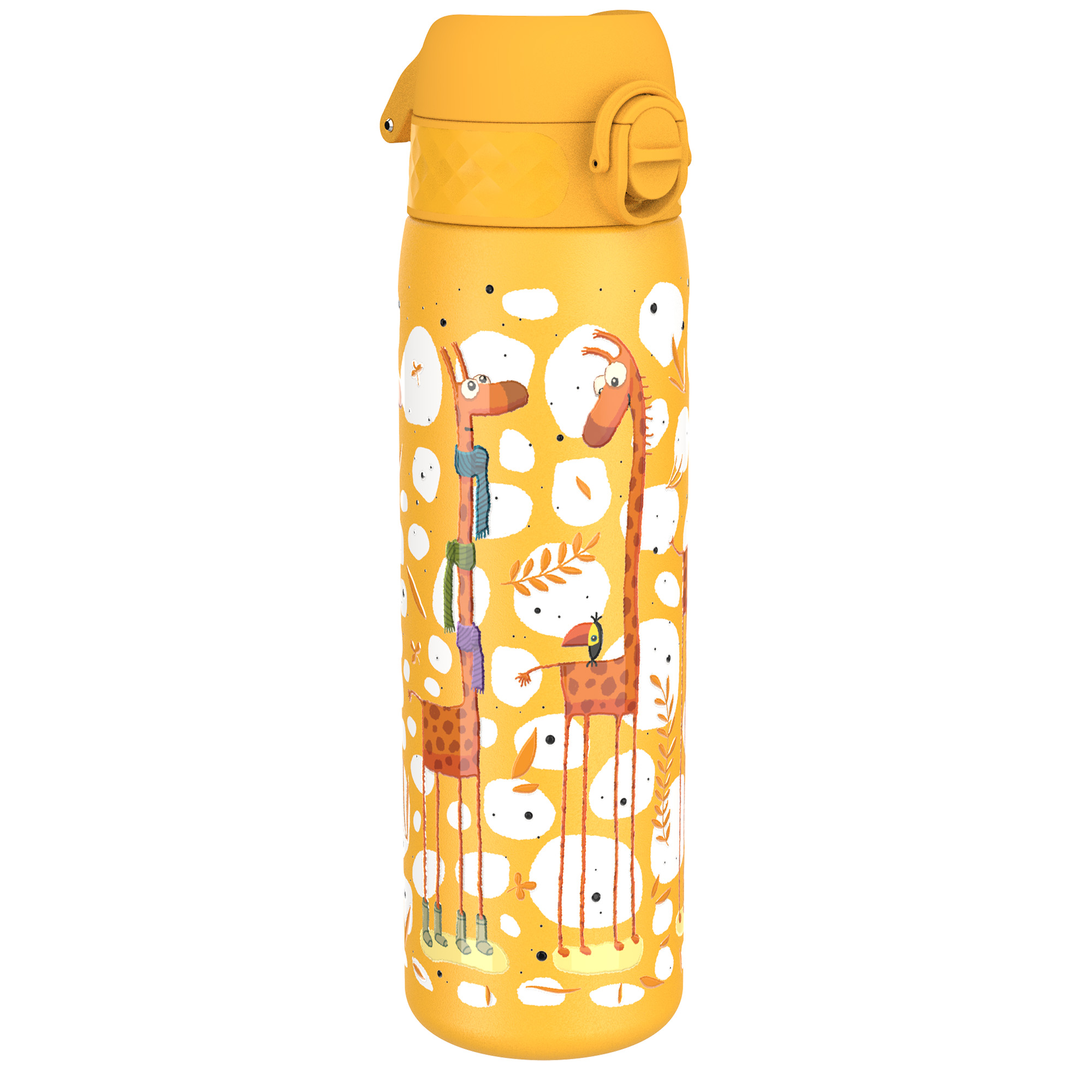 Ion8 Kid's Stainless Steel Water Bottle - Food-Safe and Odor Resistant - Fits Car Cup Holders, Backpack Pockets and More, 20 oz / 600 ml (Pack of 1) - Giraffe