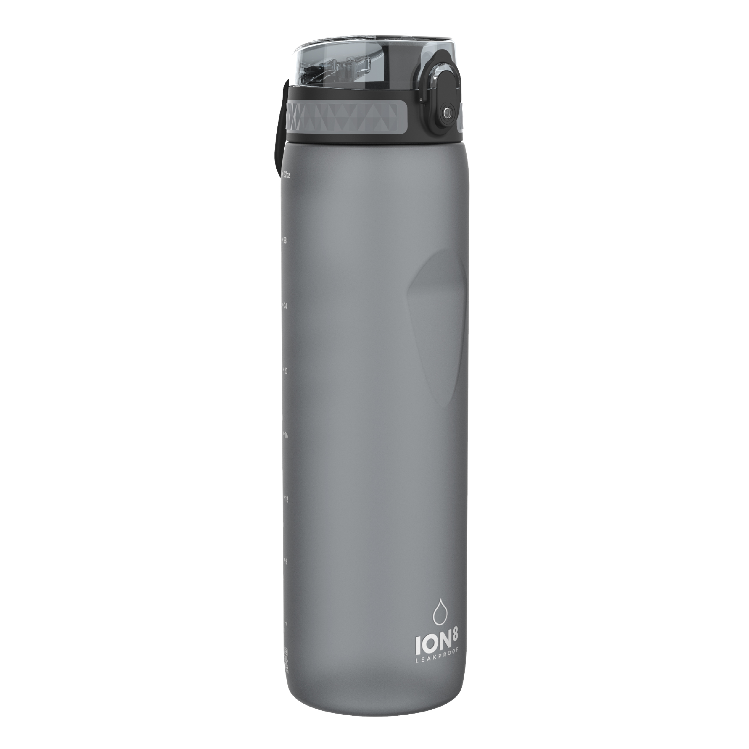 Ion8 Sport/Bike Water Bottle - Leakproof and BPA-free Water Bottle - Fits in Lunch Boxes, Handbags, Car Cup Holders, Backpacks, 34 oz/1000 ml (Pack of 1) - OneTouch 1.0 - Gray